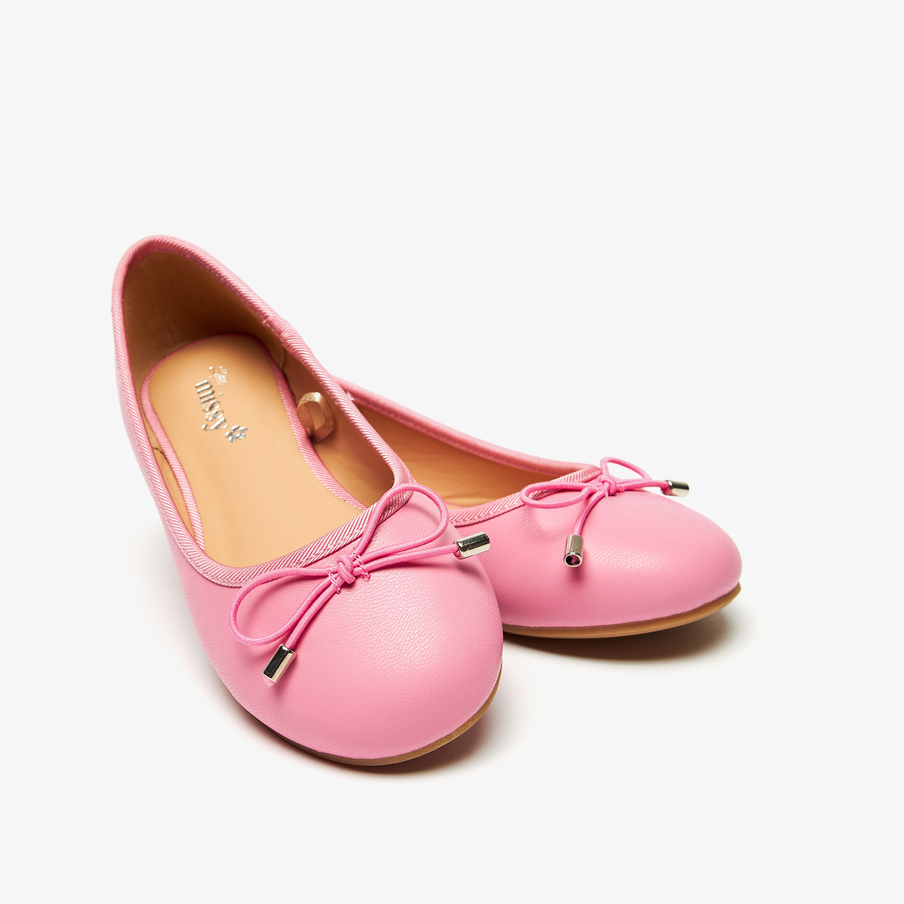 Little Missy Solid Slip-On Round Toe Ballerina Shoes with Cushioning-girls-shoes-ballerinas-image-4