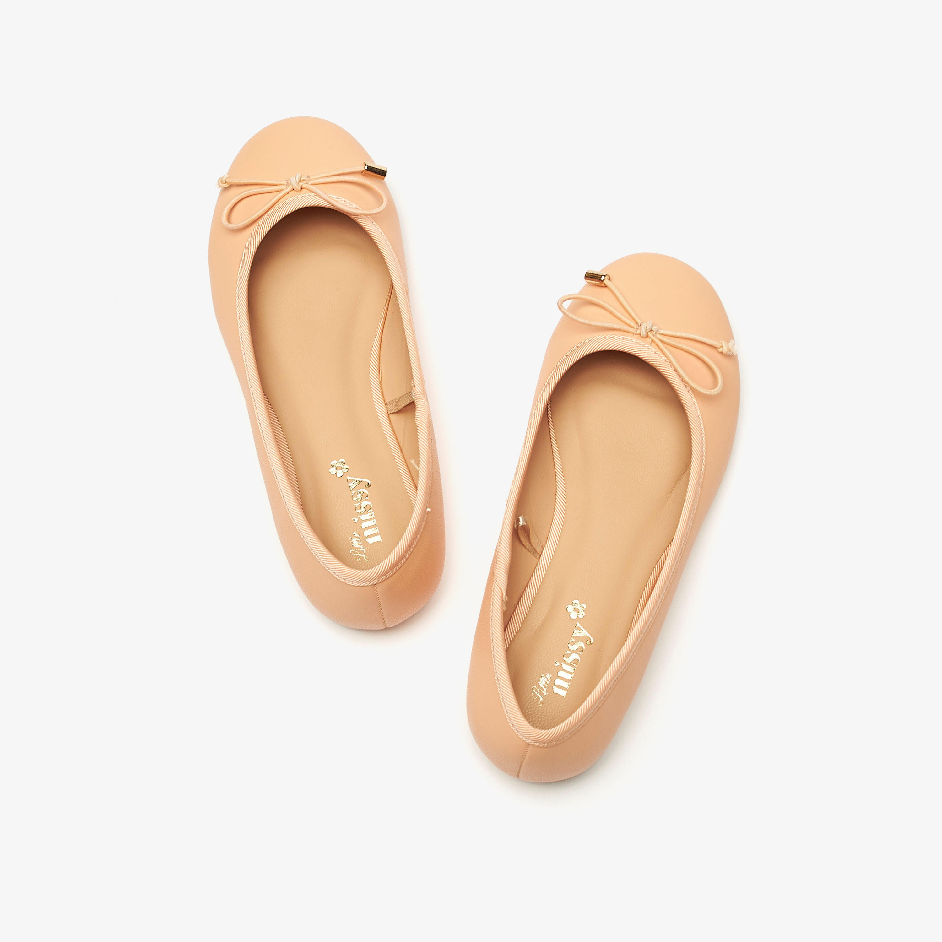 Little Missy Solid Slip-On Round Toe Ballerina Shoes with Cushioning-girls-shoes-ballerinas-image-2