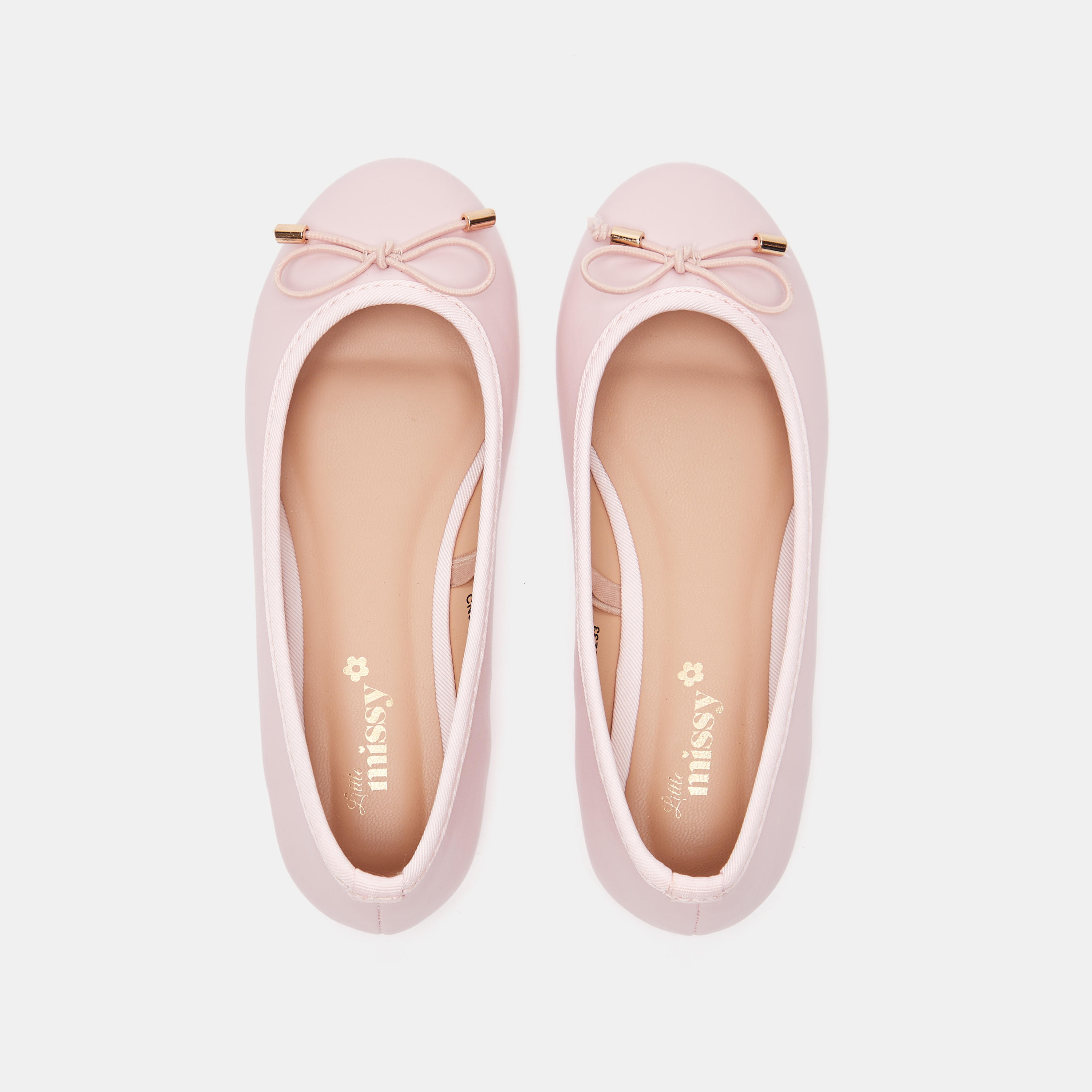 Little Missy Solid Slip-On Round Toe Ballerina Shoes with Cushioning-girls-shoes-ballerinas-image-5