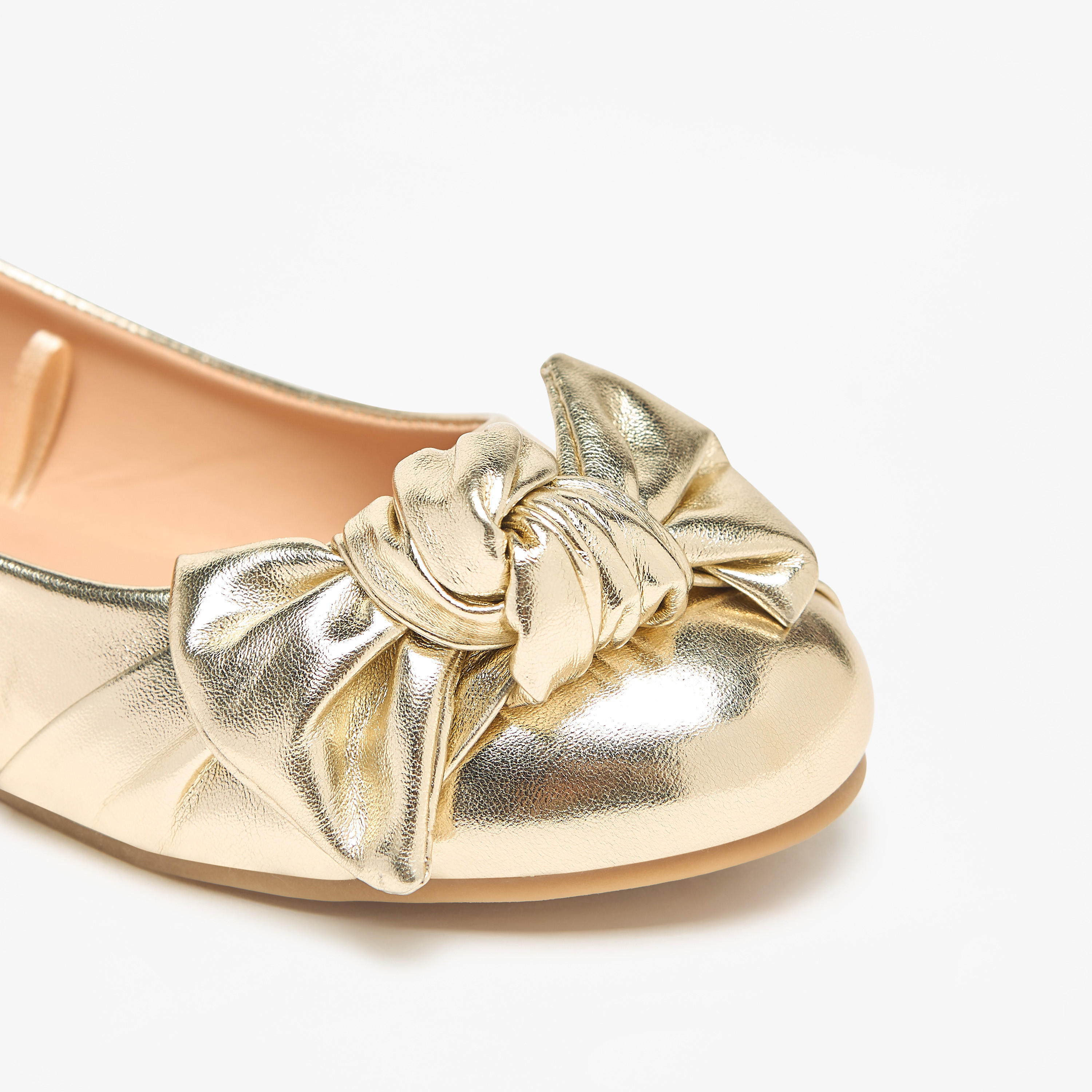 حذاء باليرينا سهل الارتداء بمقدمة مستديرة وتفاصيل فيونكة من ليتل ميسي-girls-shoes-ballerinas-image-10