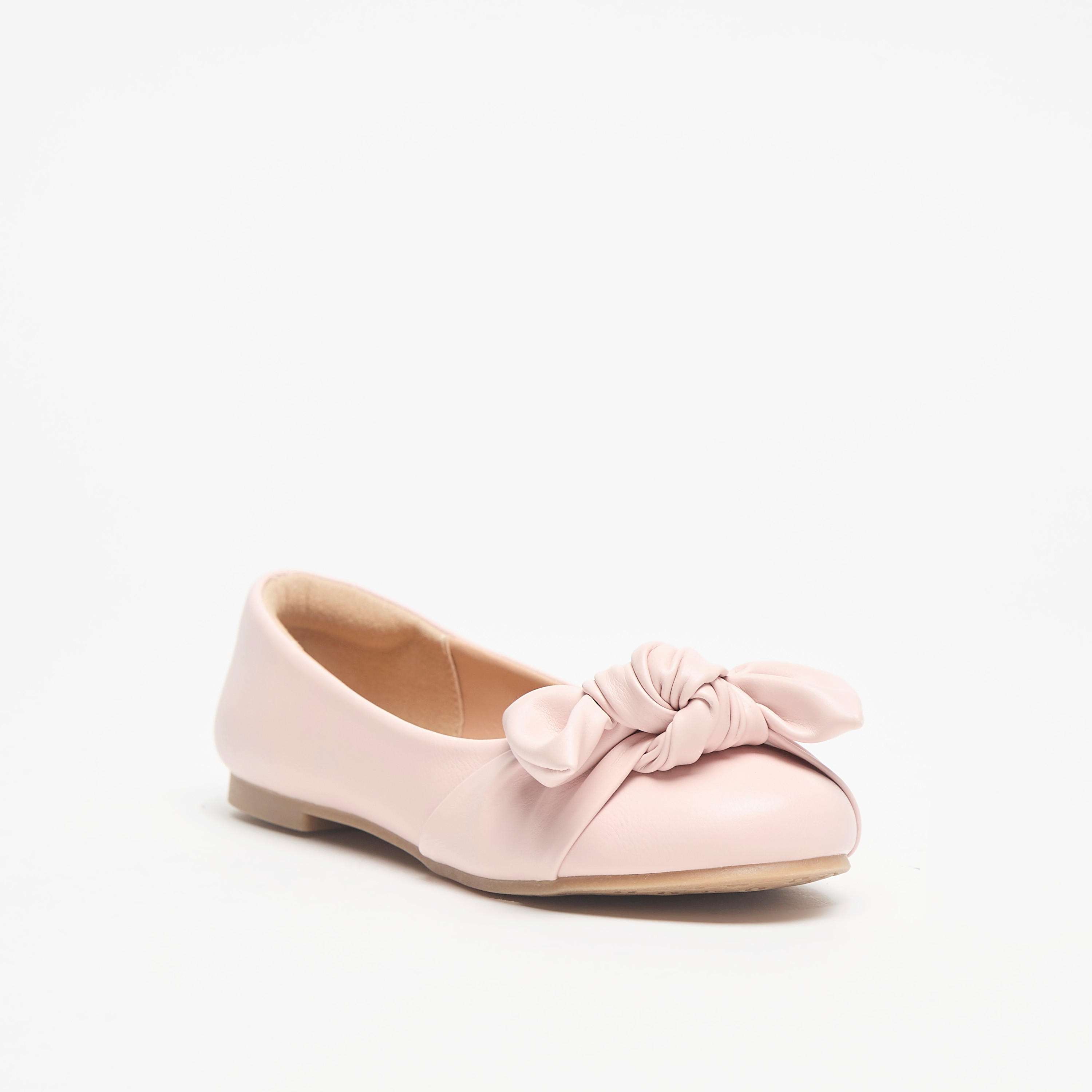 حذاء باليرينا سهل الارتداء بمقدمة مستديرة وتفاصيل فيونكة من ليتل ميسي-girls-shoes-ballerinas-image-11