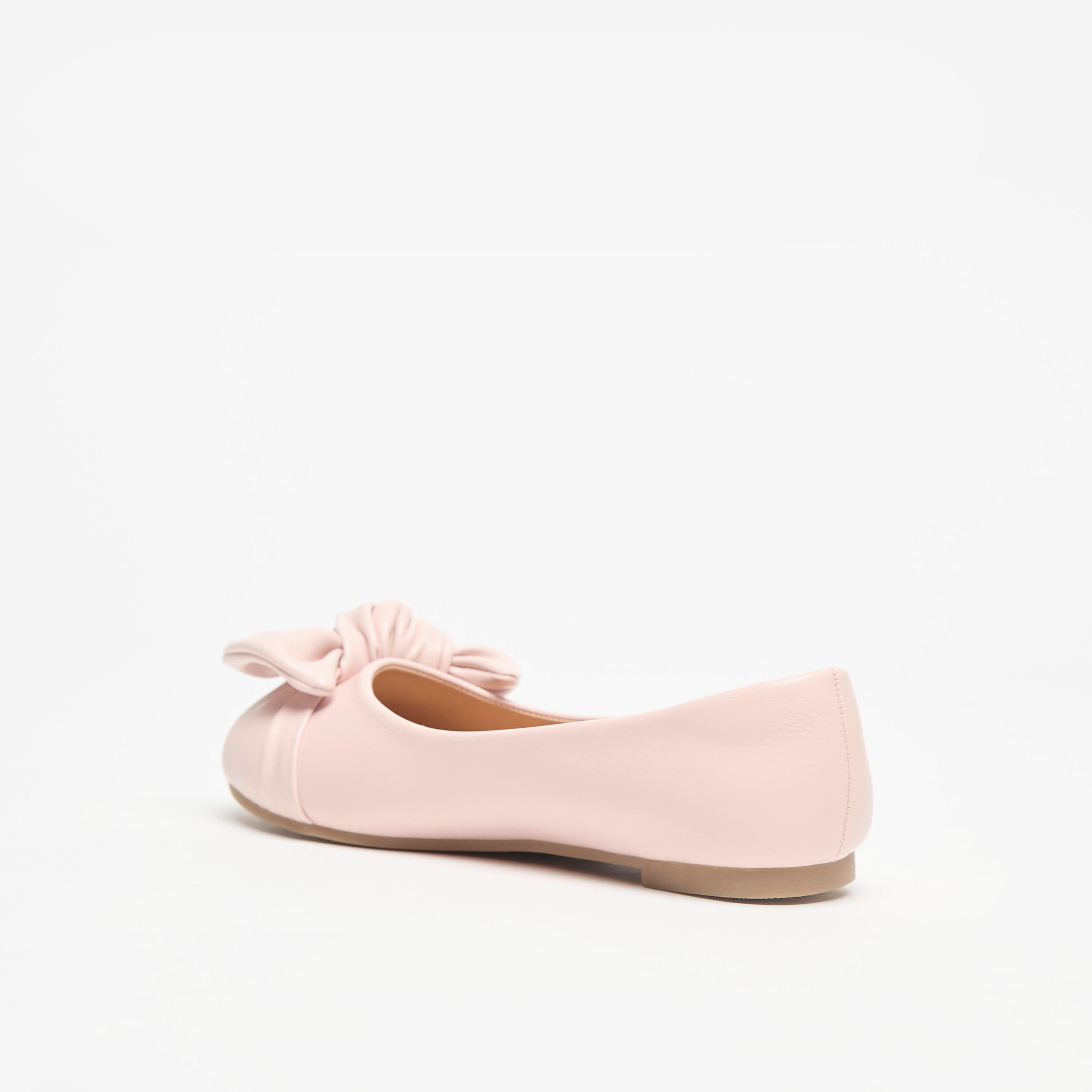 حذاء باليرينا سهل الارتداء بمقدمة مستديرة وتفاصيل فيونكة من ليتل ميسي-girls-shoes-ballerinas-image-12