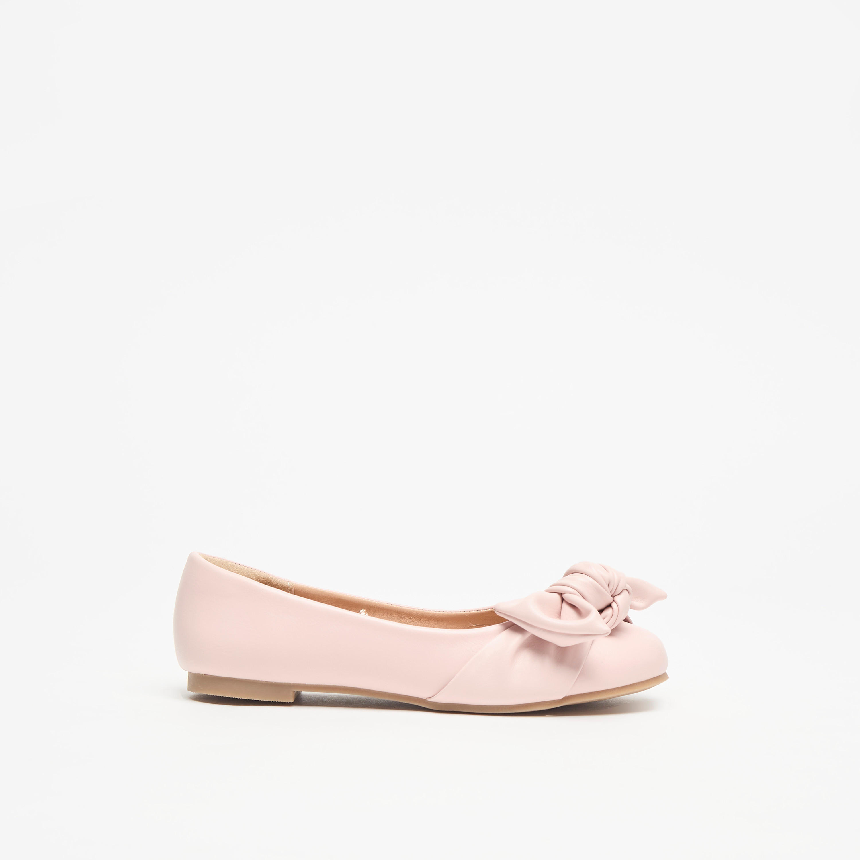 حذاء باليرينا سهل الارتداء بمقدمة مستديرة وتفاصيل فيونكة من ليتل ميسي-girls-shoes-ballerinas-image-13