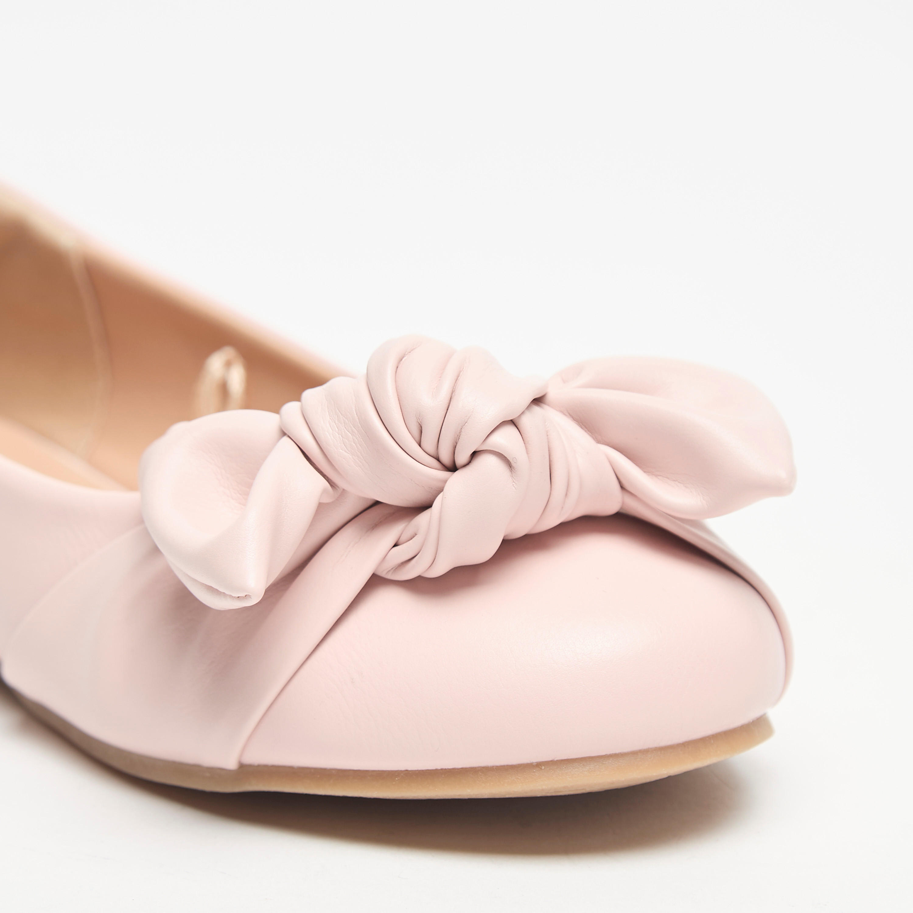 حذاء باليرينا سهل الارتداء بمقدمة مستديرة وتفاصيل فيونكة من ليتل ميسي-girls-shoes-ballerinas-image-15