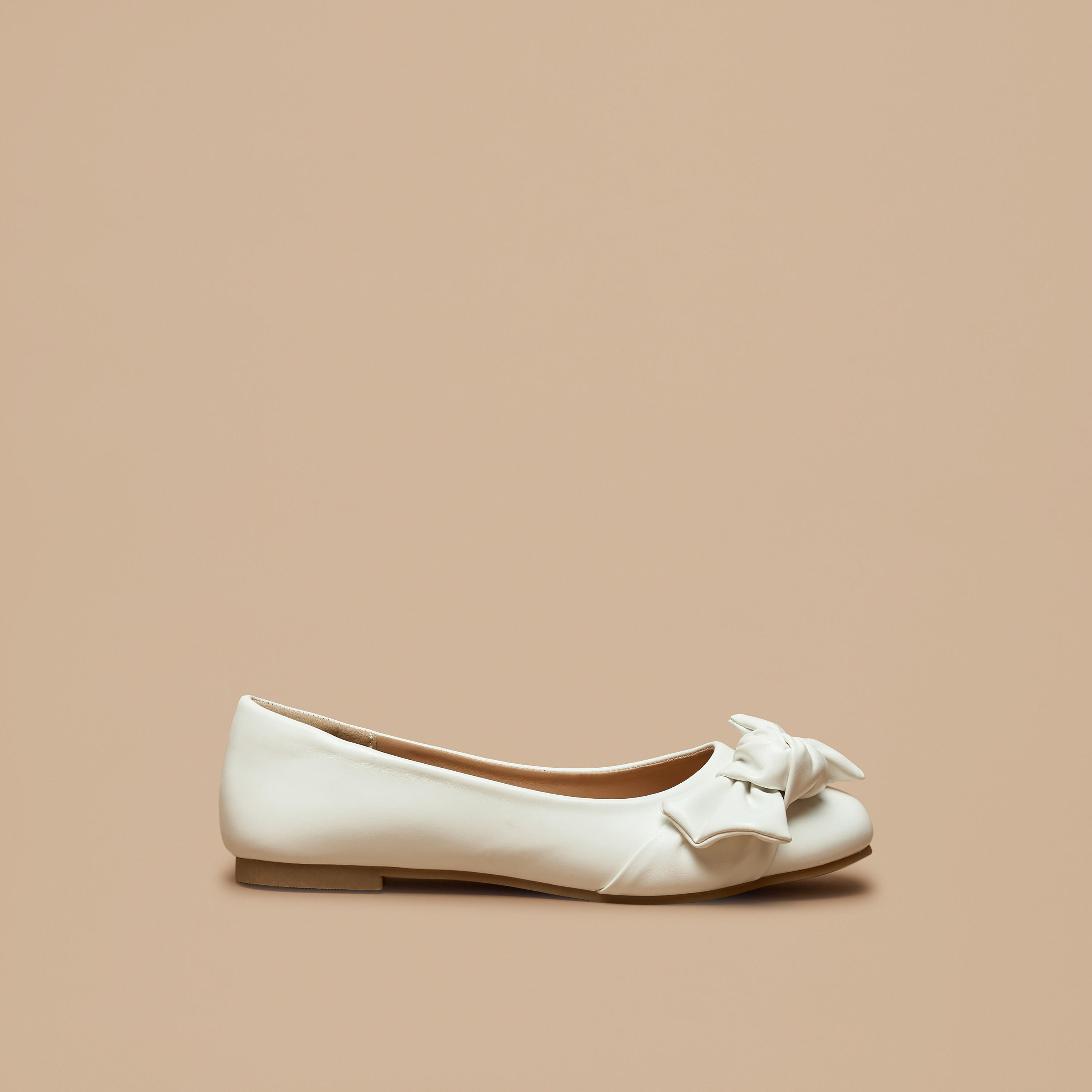 حذاء باليرينا سهل الارتداء بمقدمة مستديرة وتفاصيل فيونكة من ليتل ميسي-girls-shoes-ballerinas-image-3