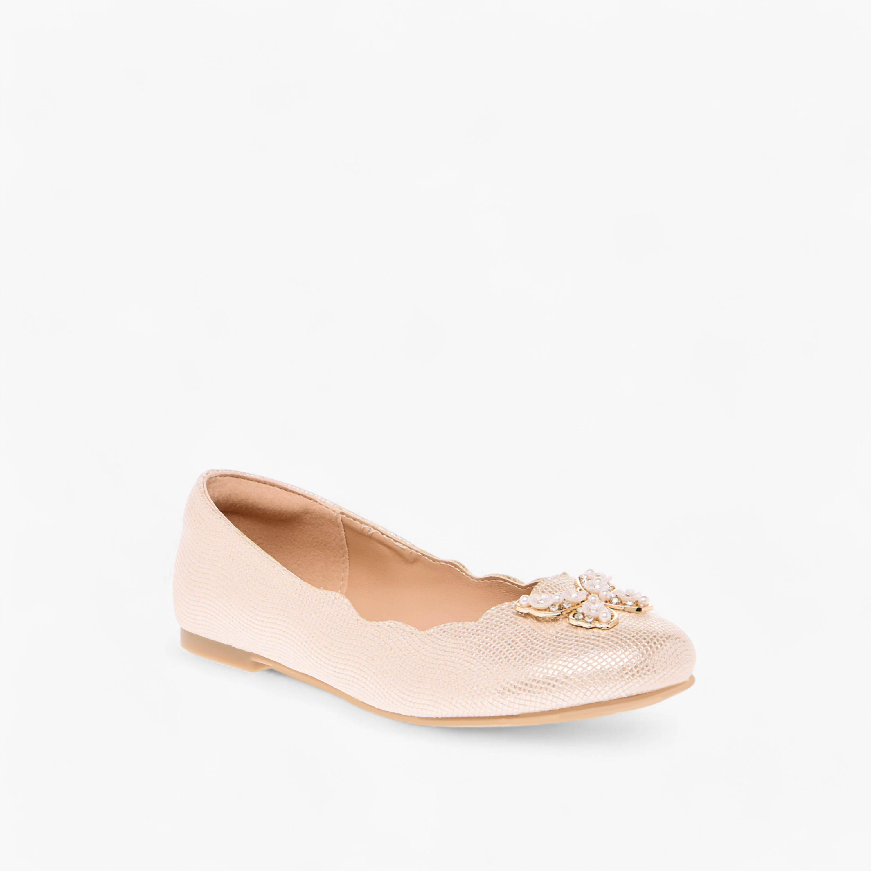 حذاء باليرينا مزين بفراشات وأطراف صدفية من ليتل ميسي-girls-shoes-ballerinas-image-2