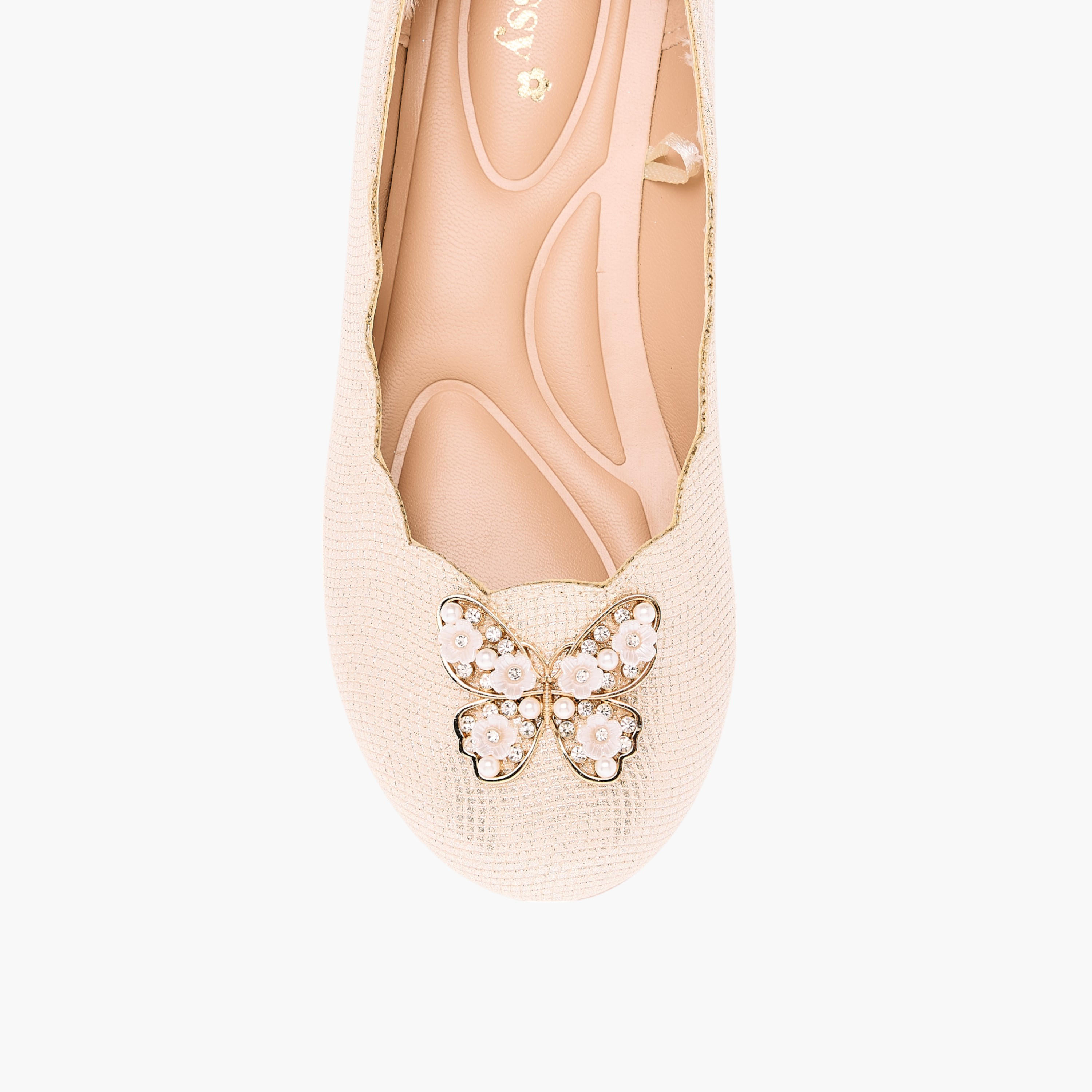 حذاء باليرينا مزين بفراشات وأطراف صدفية من ليتل ميسي-girls-shoes-ballerinas-image-4
