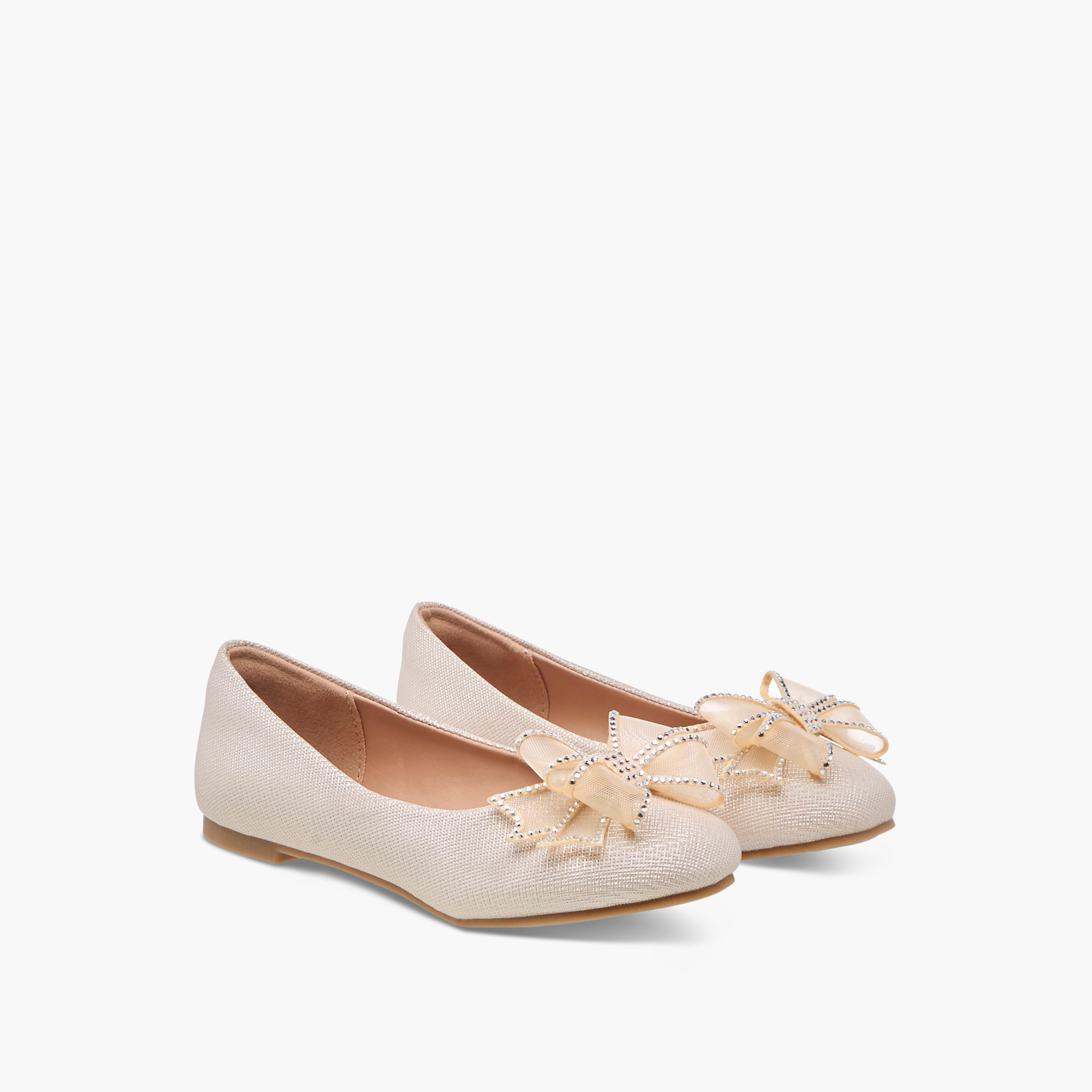 Celeste Girls' Bow Embellished Slip-On Ballerina Shoes-girls-shoes-ballerinas-image-1