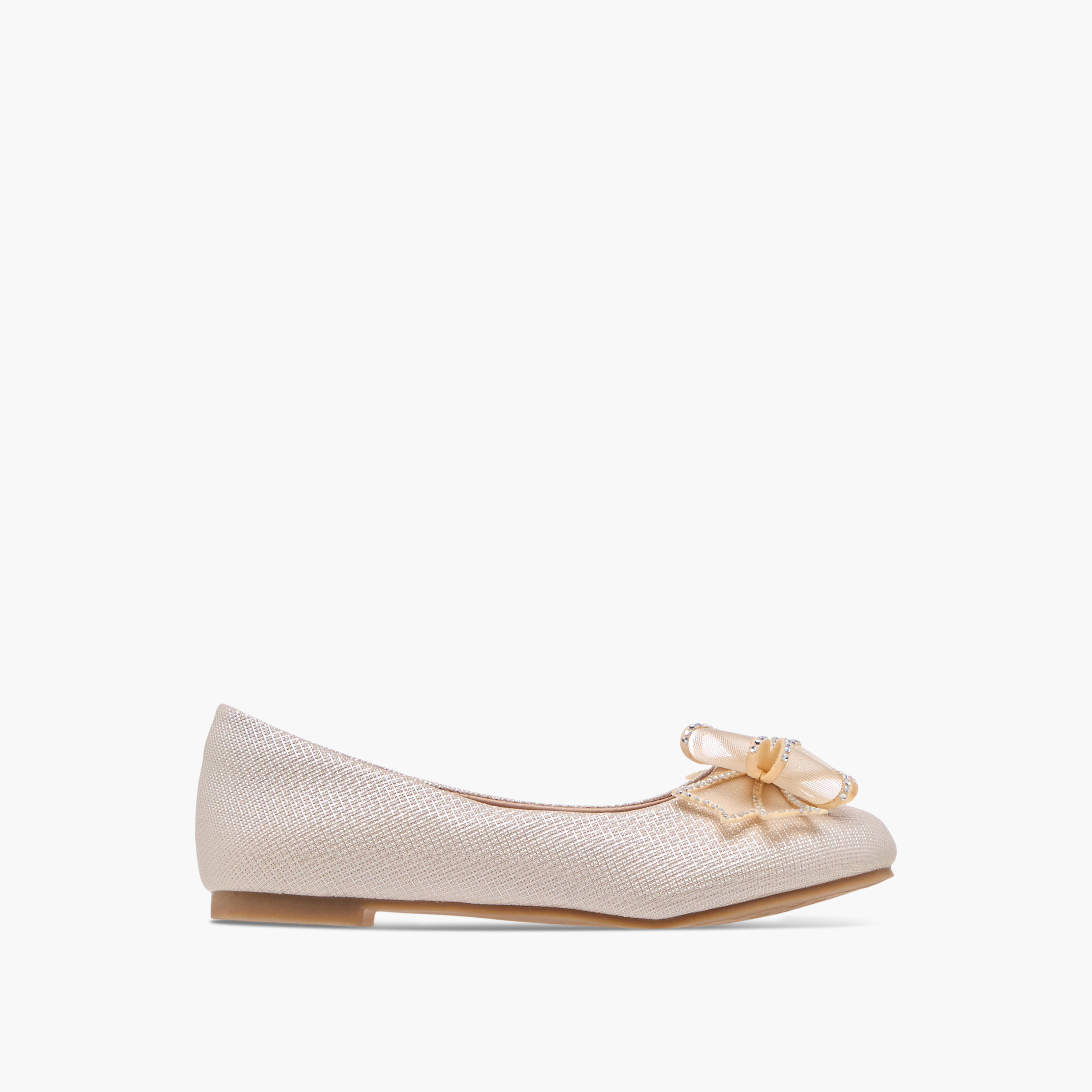 Celeste Girls' Bow Embellished Slip-On Ballerina Shoes-girls-shoes-ballerinas-image-3