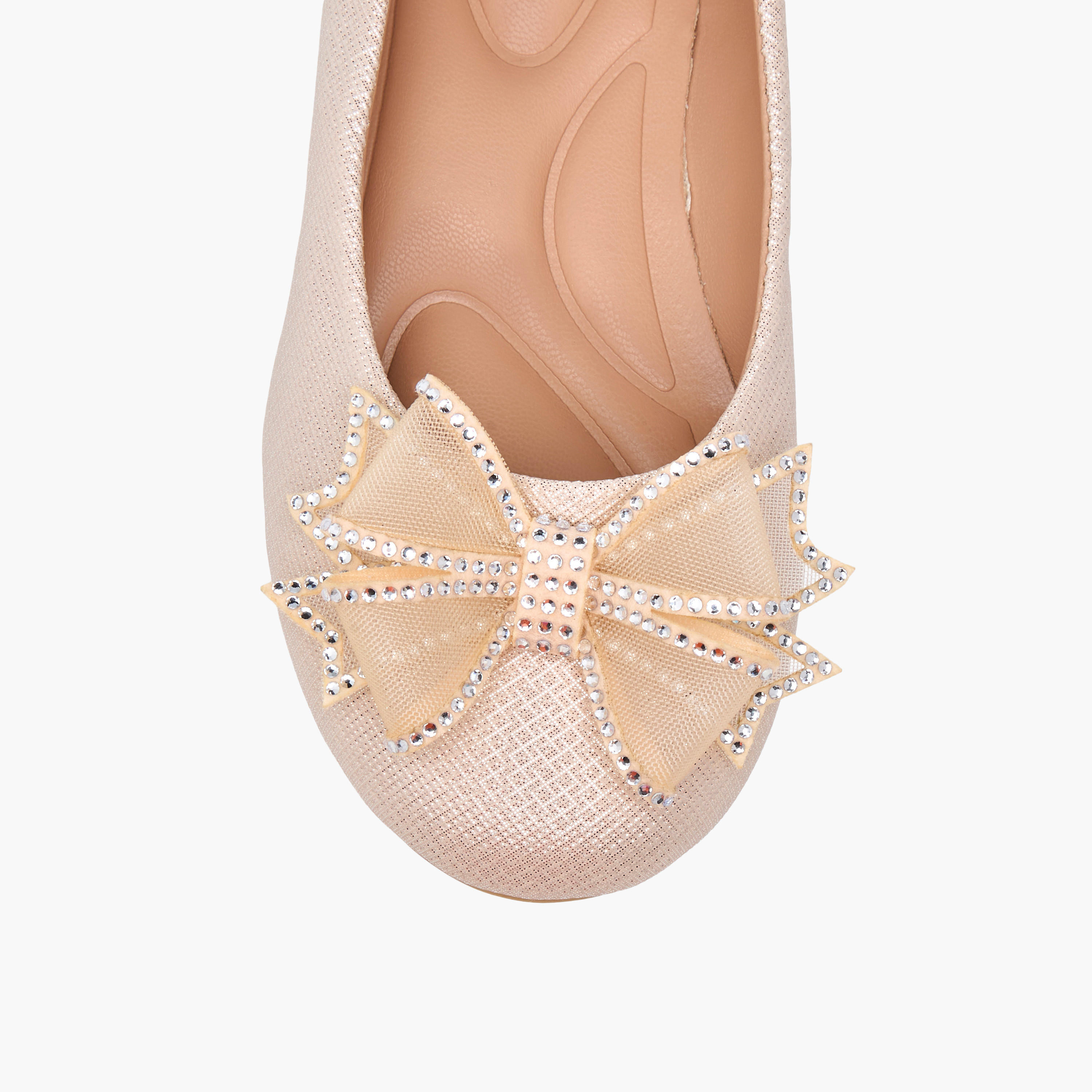 Celeste Girls' Bow Embellished Slip-On Ballerina Shoes-girls-shoes-ballerinas-image-4