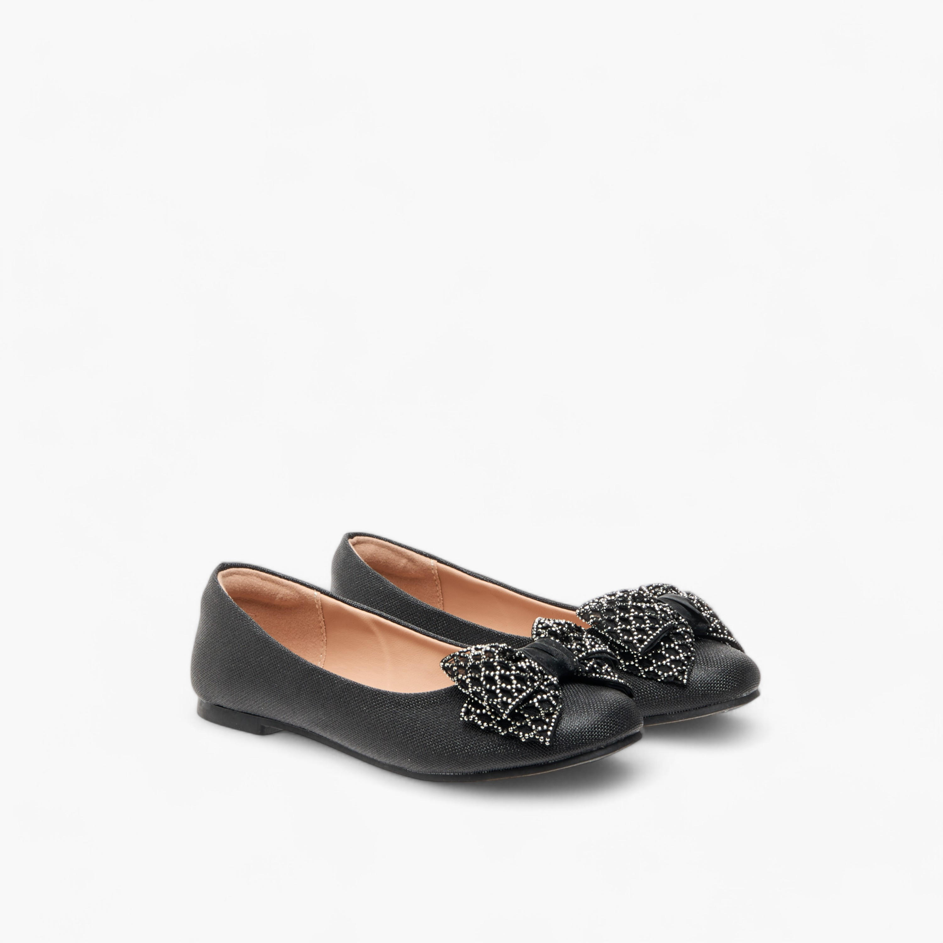 Little Missy Bow Embellished Slip-On Ballerina Shoes-girls-shoes-ballerinas-image-1