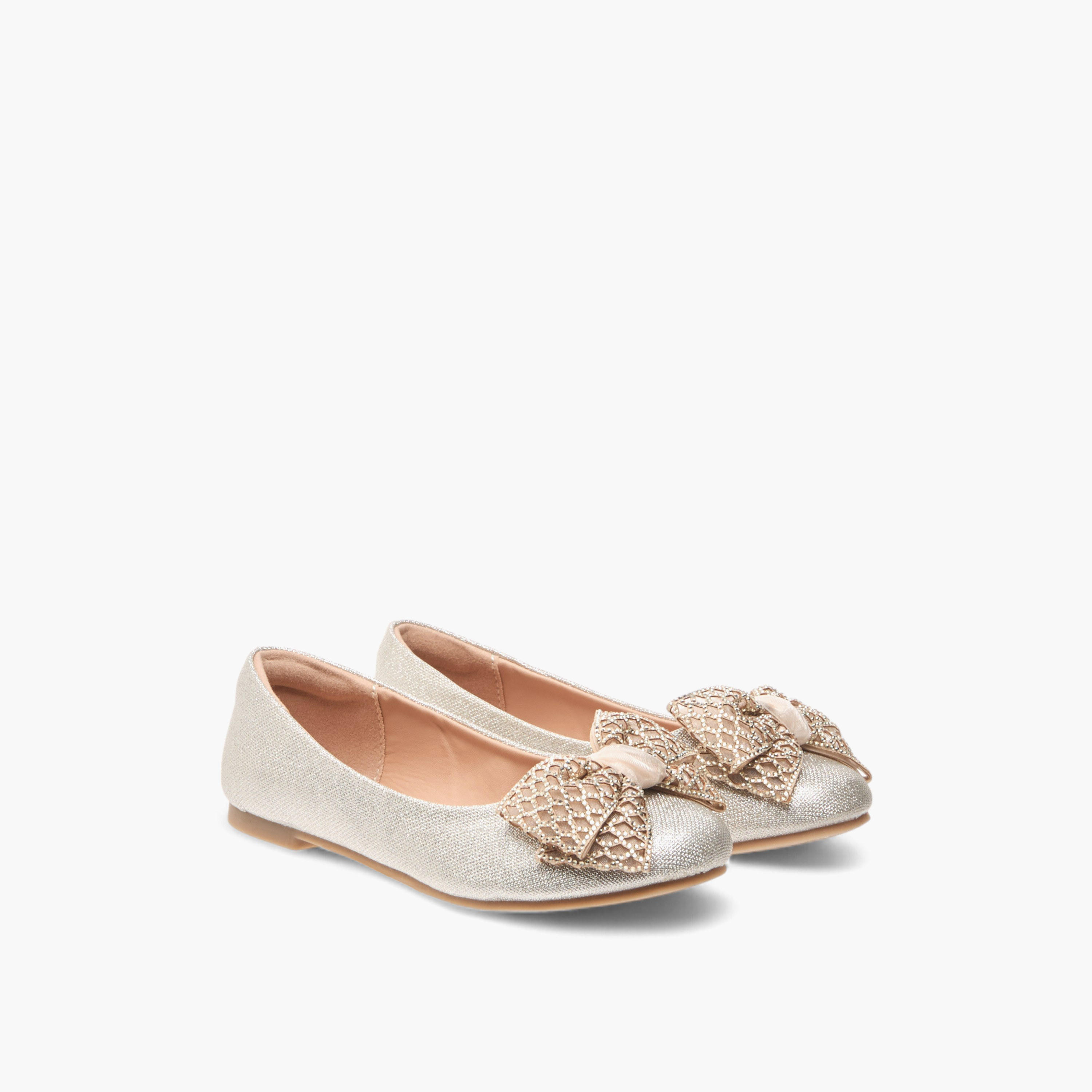 Little Missy Bow Embellished Slip-On Ballerina Shoes-girls-shoes-ballerinas-image-1