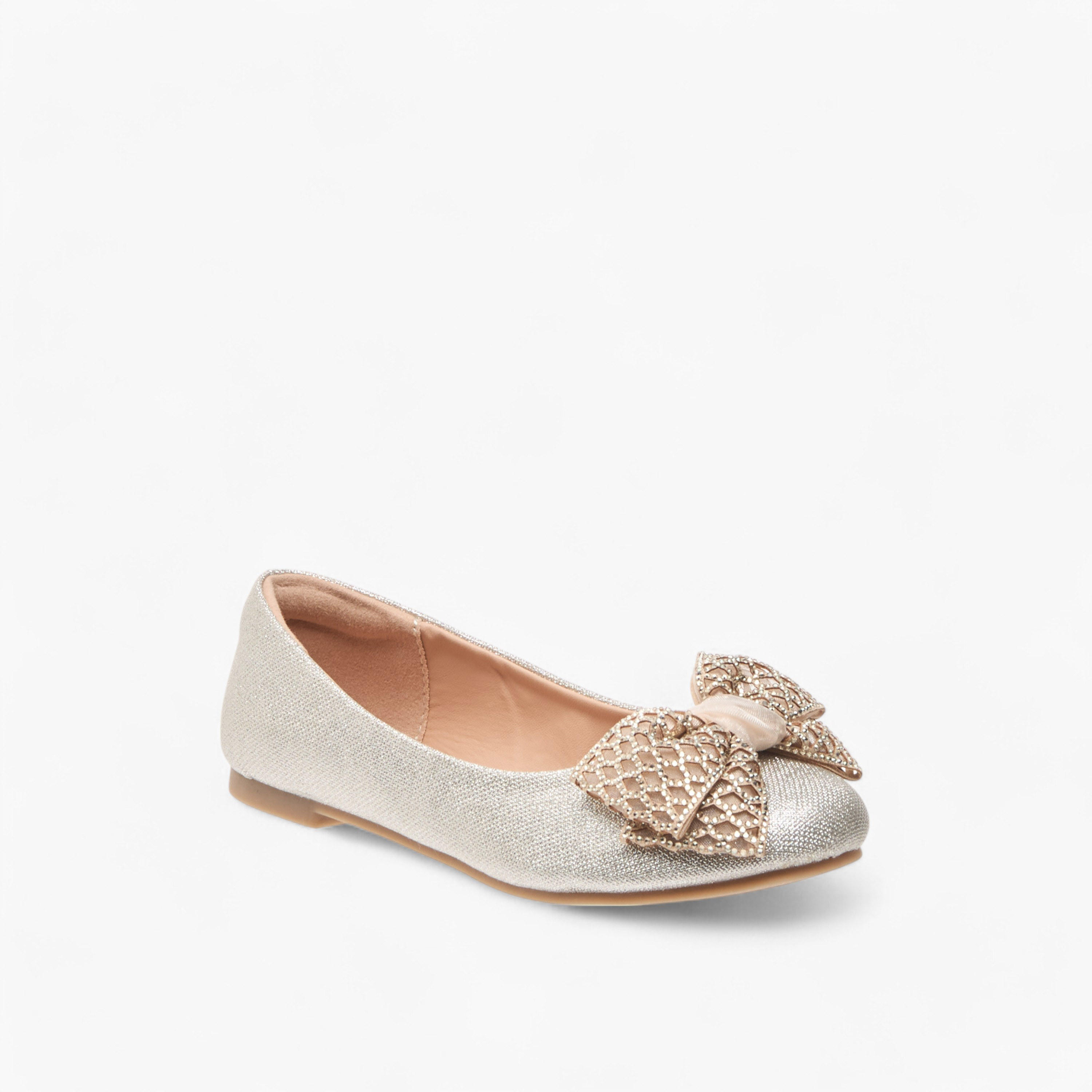 Little Missy Bow Embellished Slip-On Ballerina Shoes-girls-shoes-ballerinas-image-2