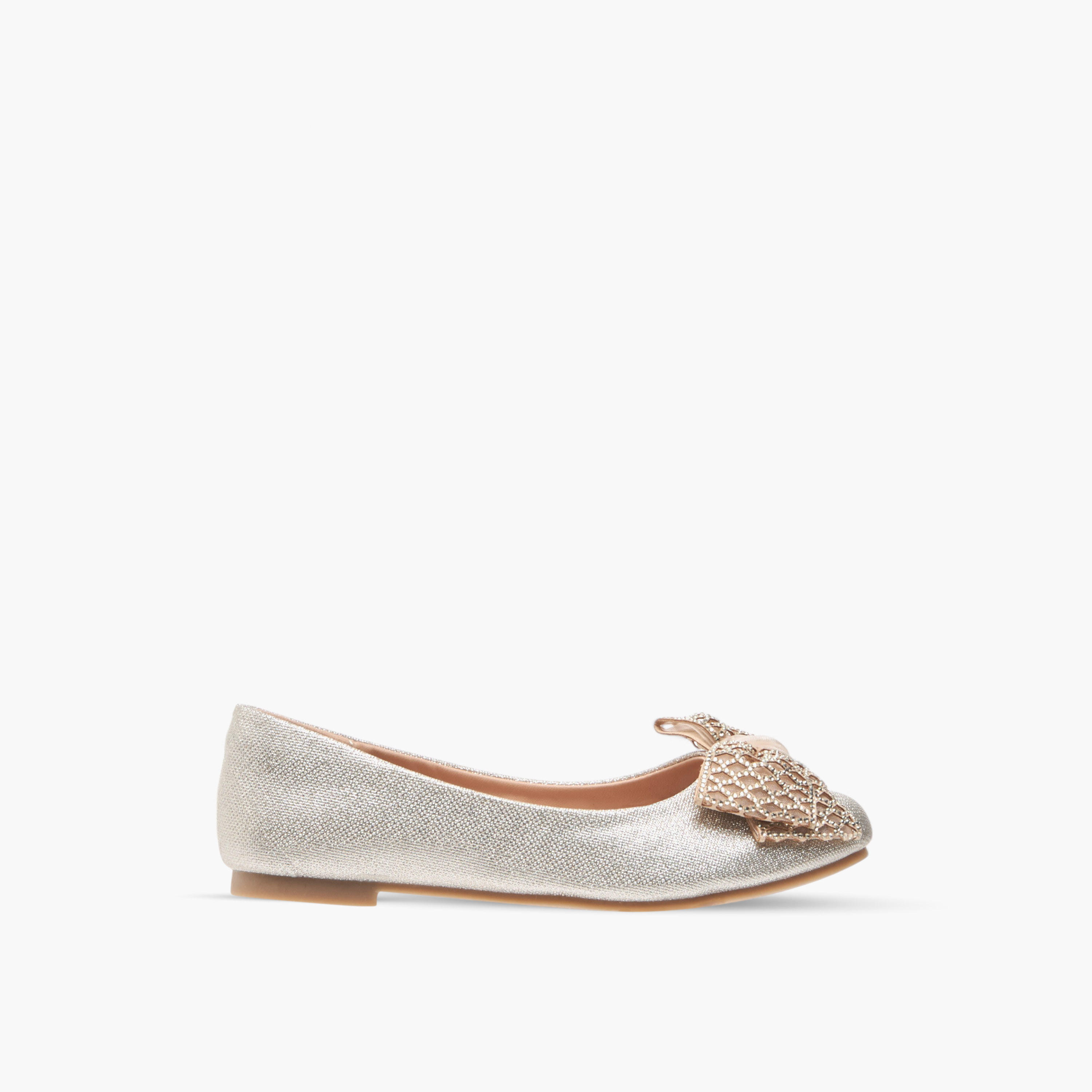 Little Missy Bow Embellished Slip-On Ballerina Shoes-girls-shoes-ballerinas-image-3