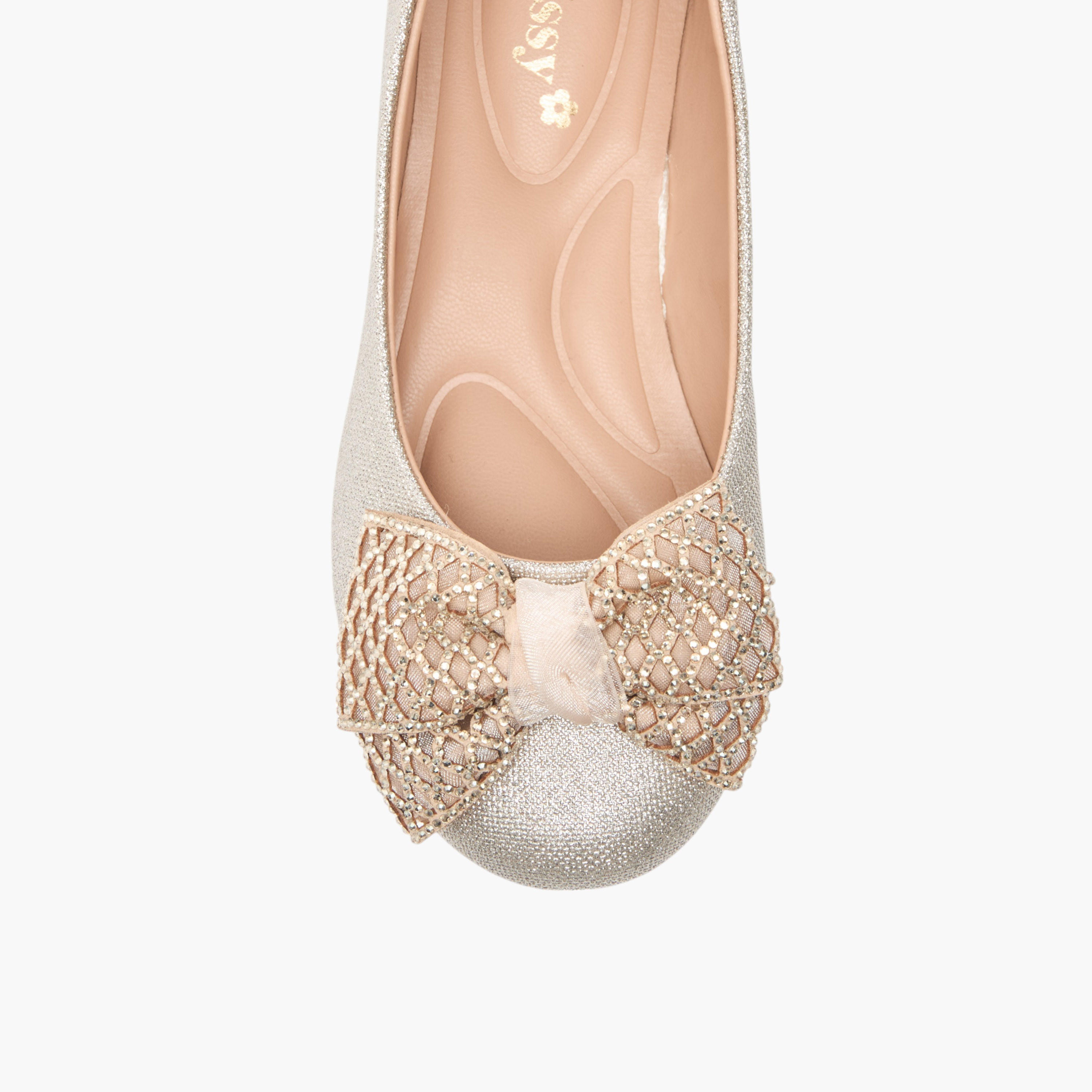 Little Missy Bow Embellished Slip-On Ballerina Shoes-girls-shoes-ballerinas-image-4