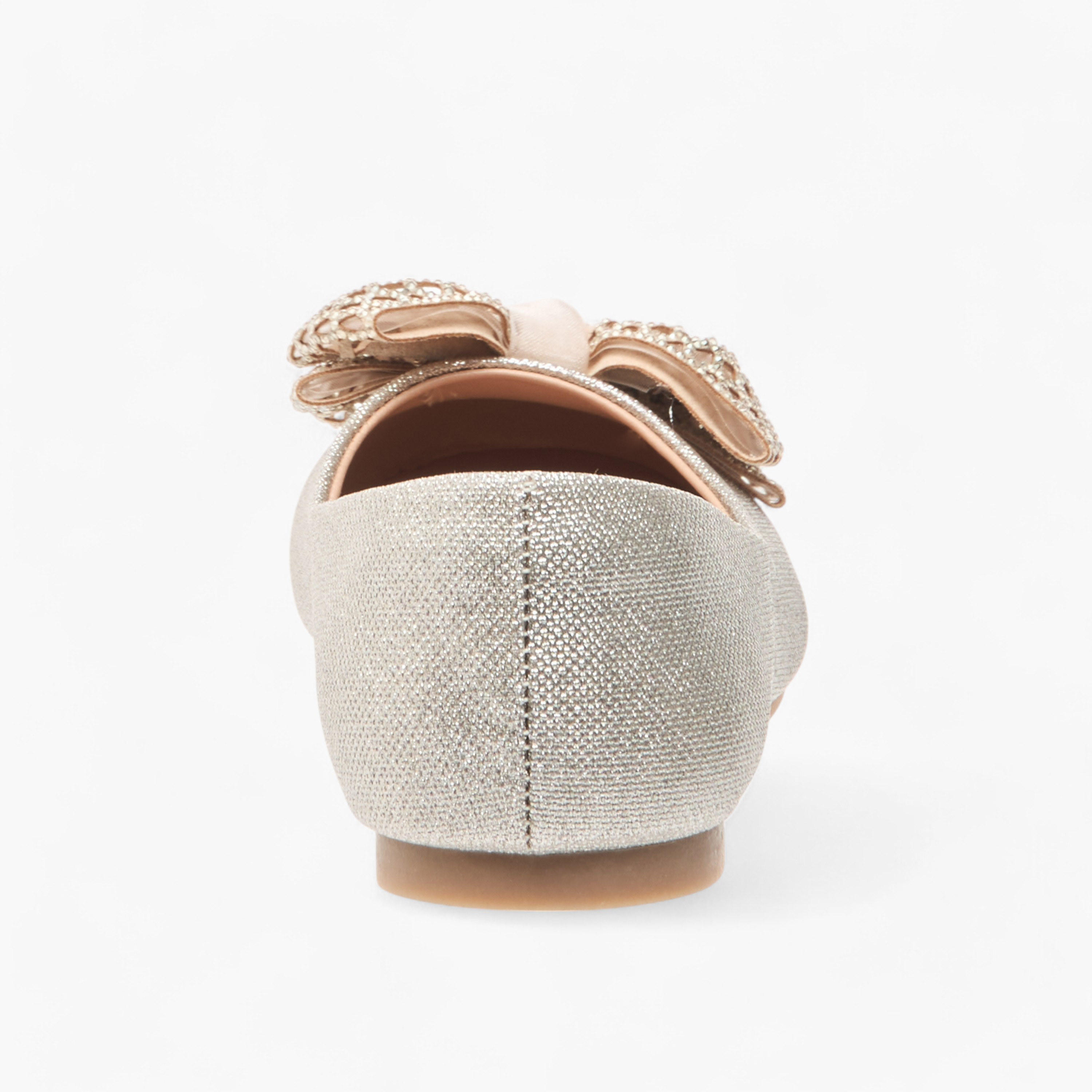 Little Missy Bow Embellished Slip-On Ballerina Shoes-girls-shoes-ballerinas-image-5