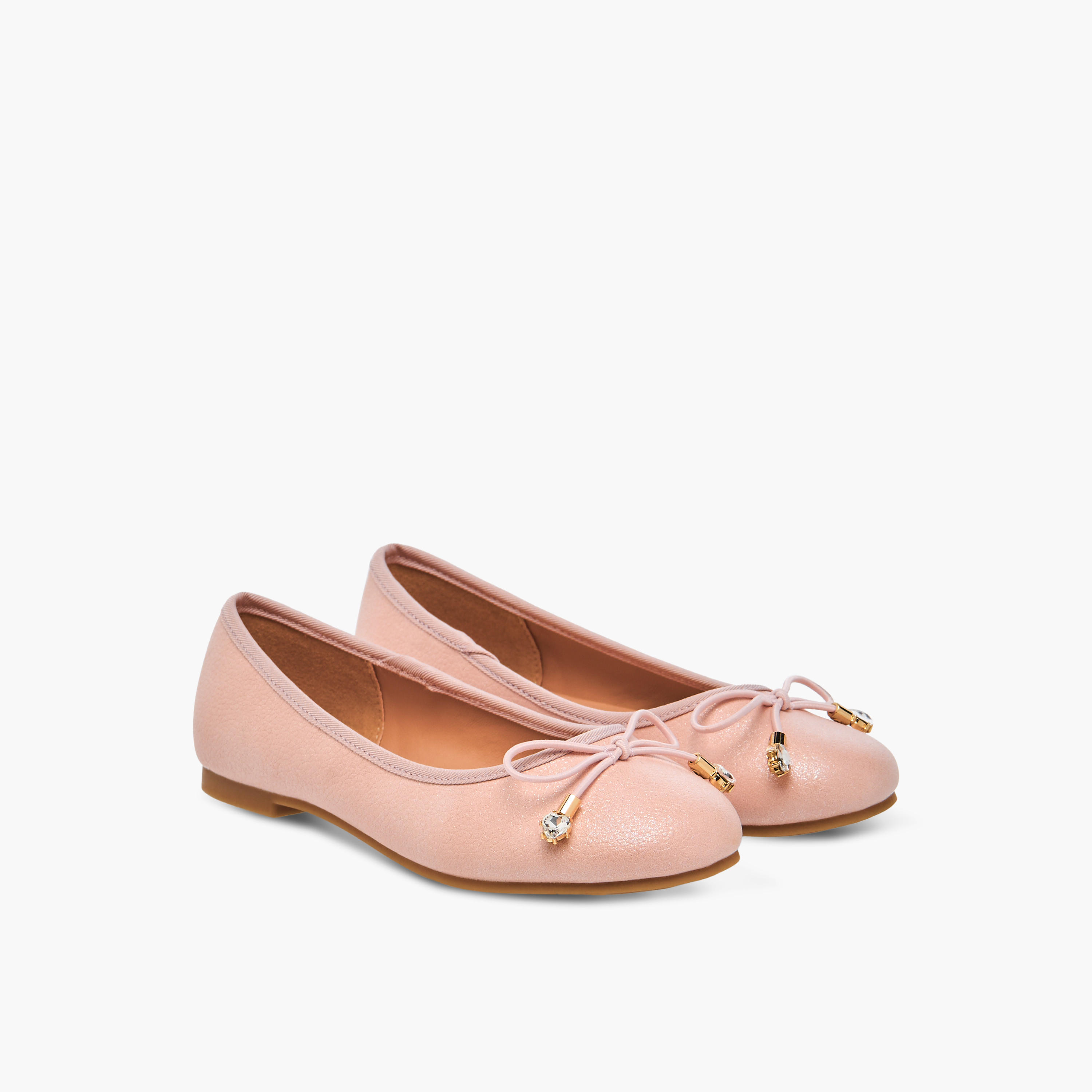 Little Missy Bow Accent Slip-On Ballerina Shoes-girls-shoes-ballerinas-image-1