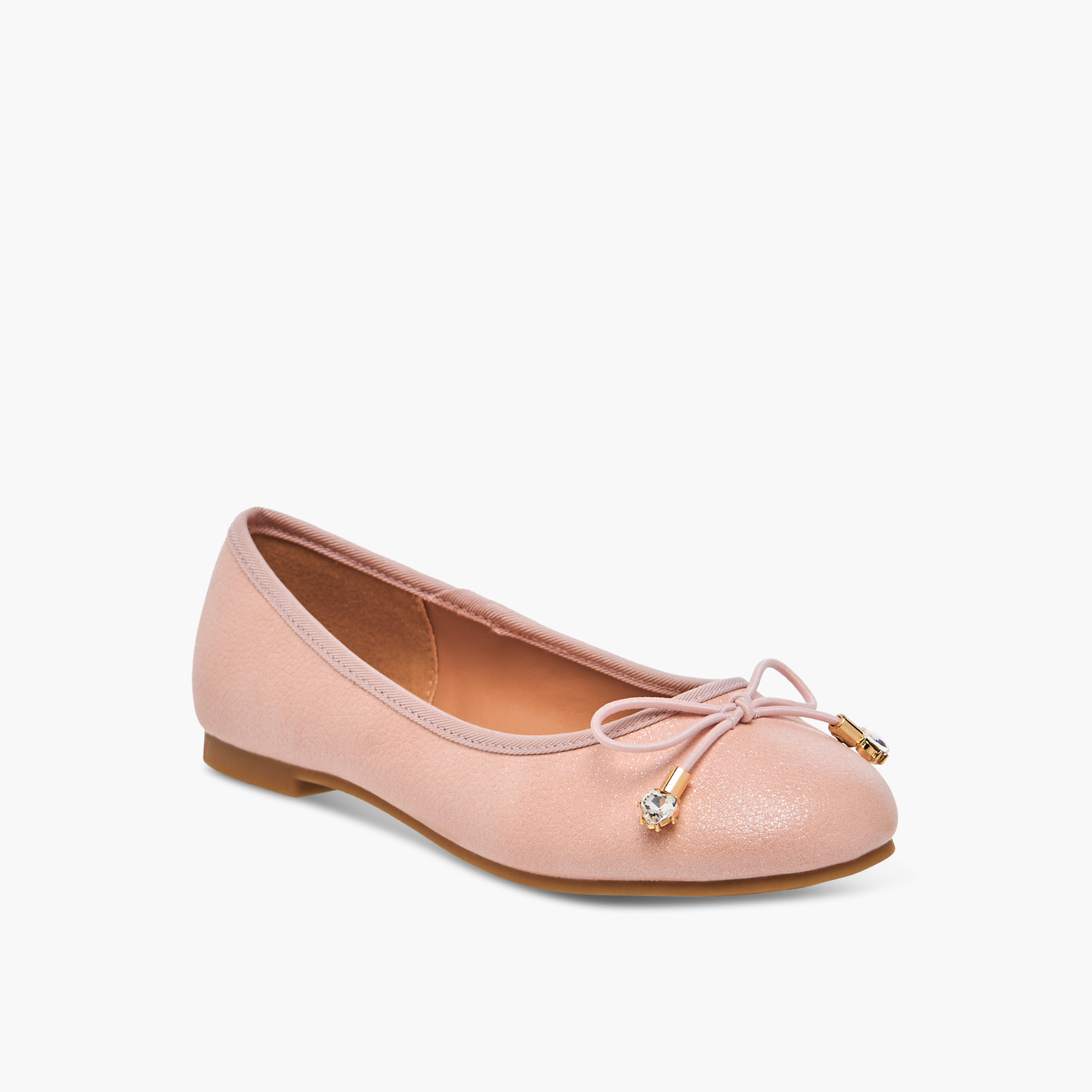 Little Missy Bow Accent Slip-On Ballerina Shoes-girls-shoes-ballerinas-image-2