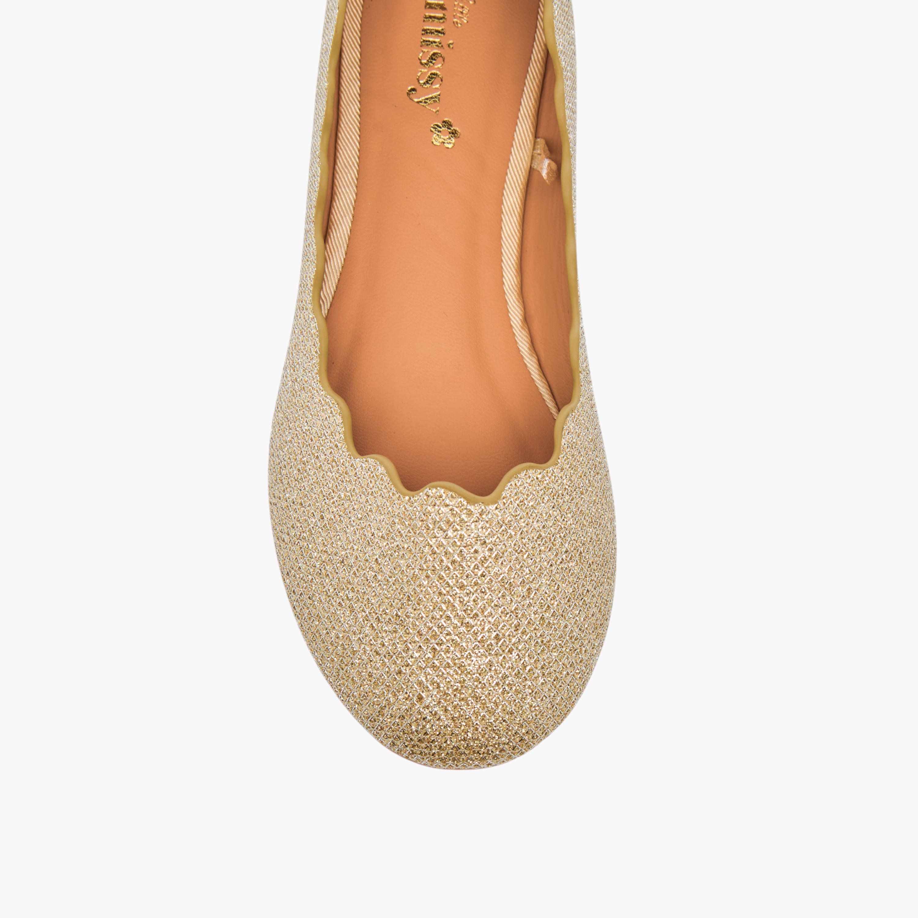 Little Missy Embellished Slip-On Ballerina Shoes with Scallop Detail-girls-shoes-ballerinas-image-4