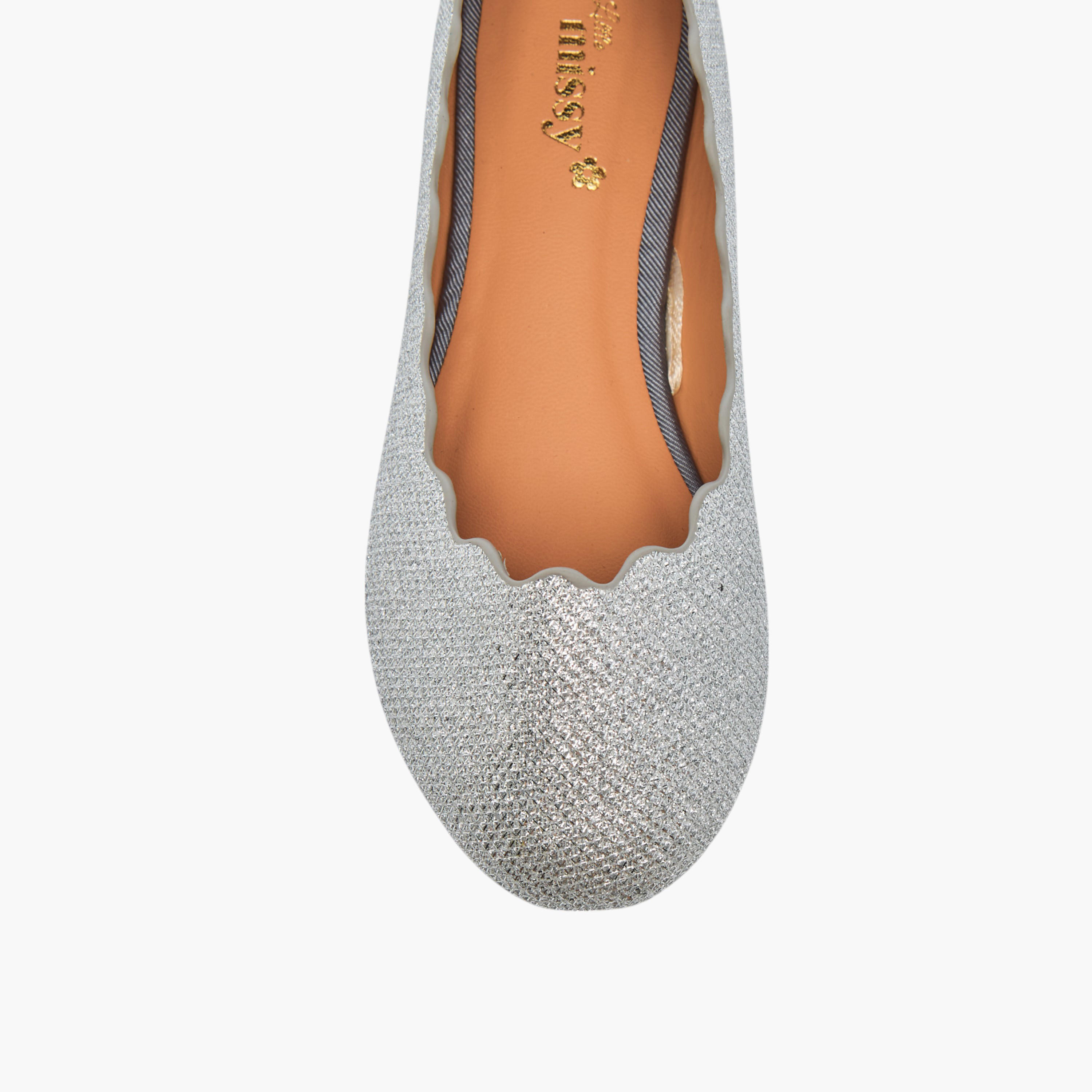Little Missy Embellished Slip-On Ballerina Shoes with Scallop Detail-girls-shoes-ballerinas-image-4