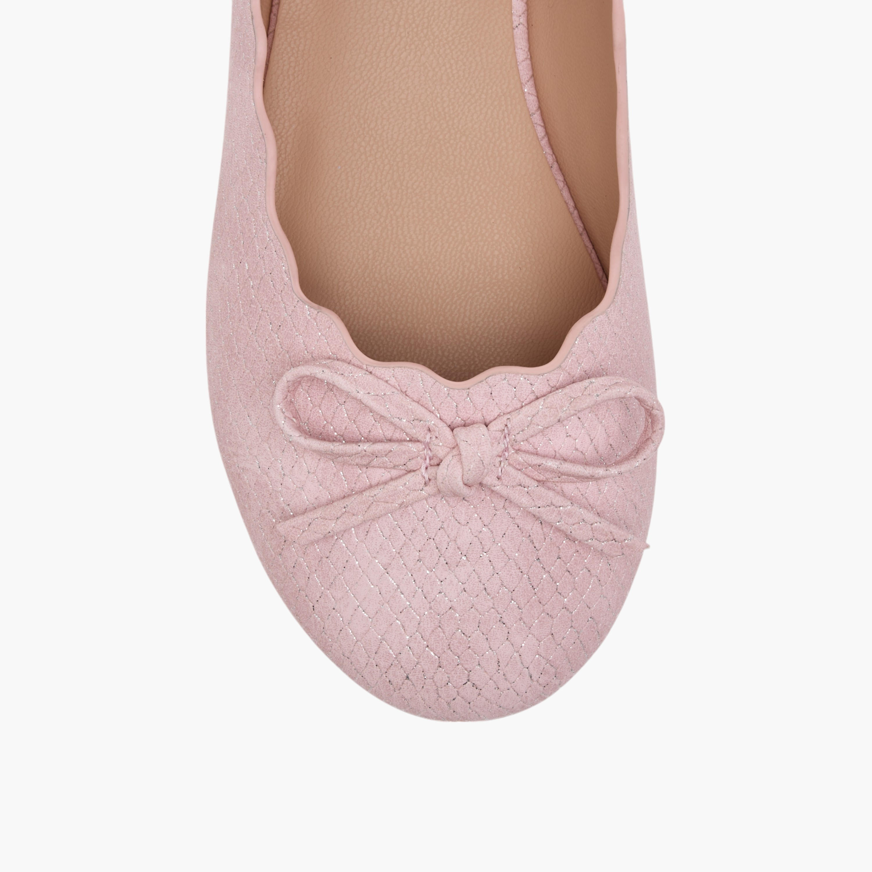 Little Missy Bow Accent Slip-On Ballerina Shoes with Scallop Detail-girls-shoes-ballerinas-image-4
