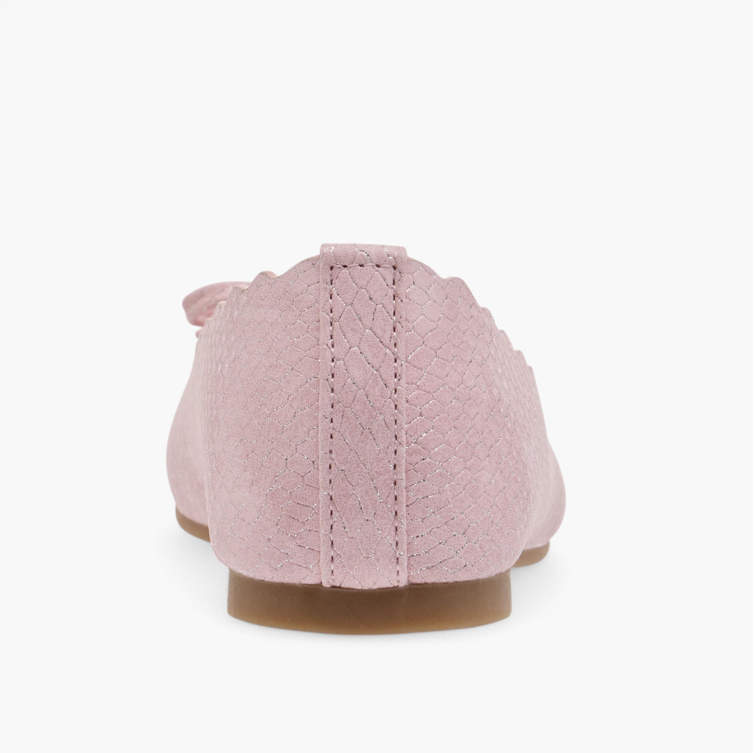 Little Missy Bow Accent Slip-On Ballerina Shoes with Scallop Detail-girls-shoes-ballerinas-image-5