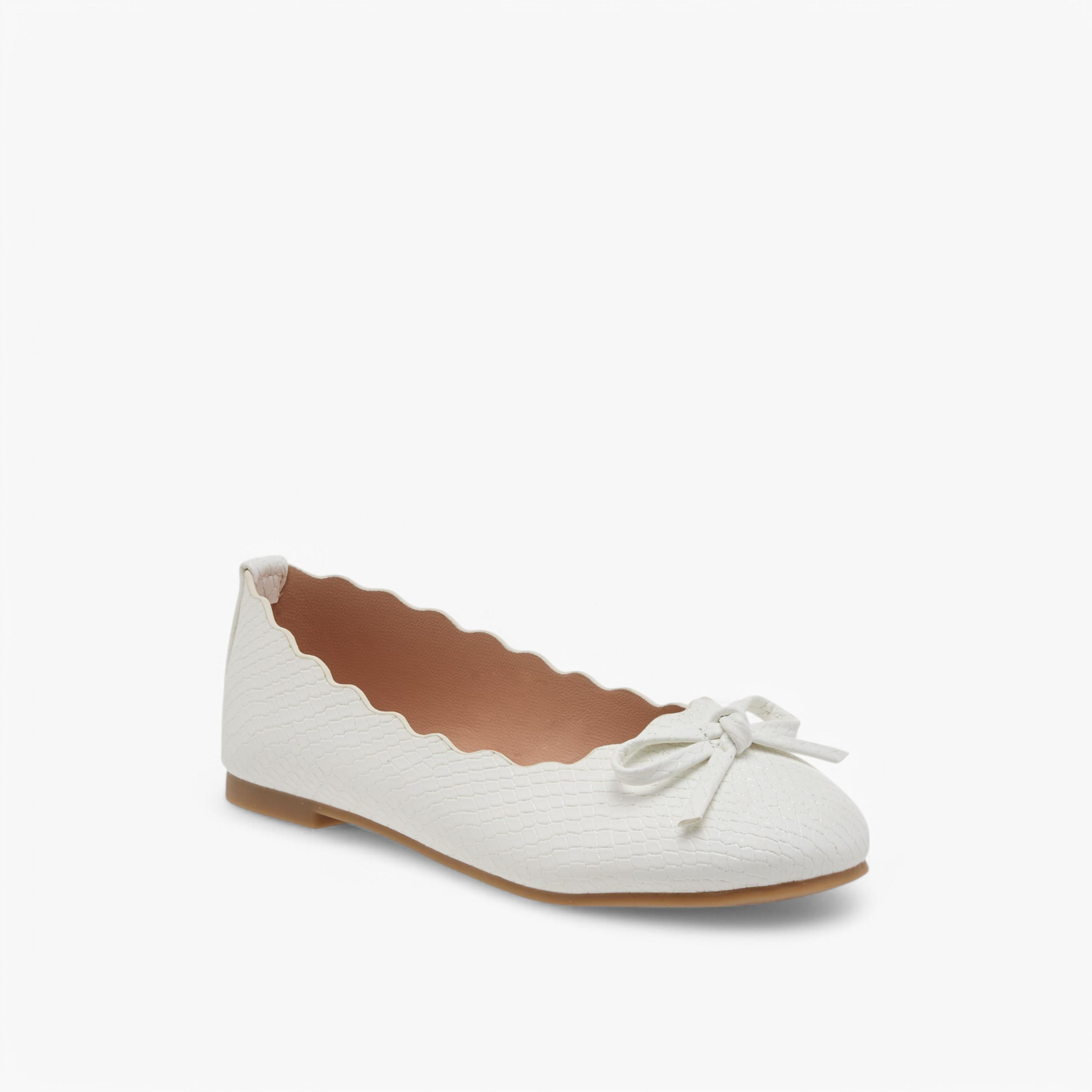 Little Missy Bow Accent Slip-On Ballerina Shoes with Scallop Detail-girls-shoes-ballerinas-image-2