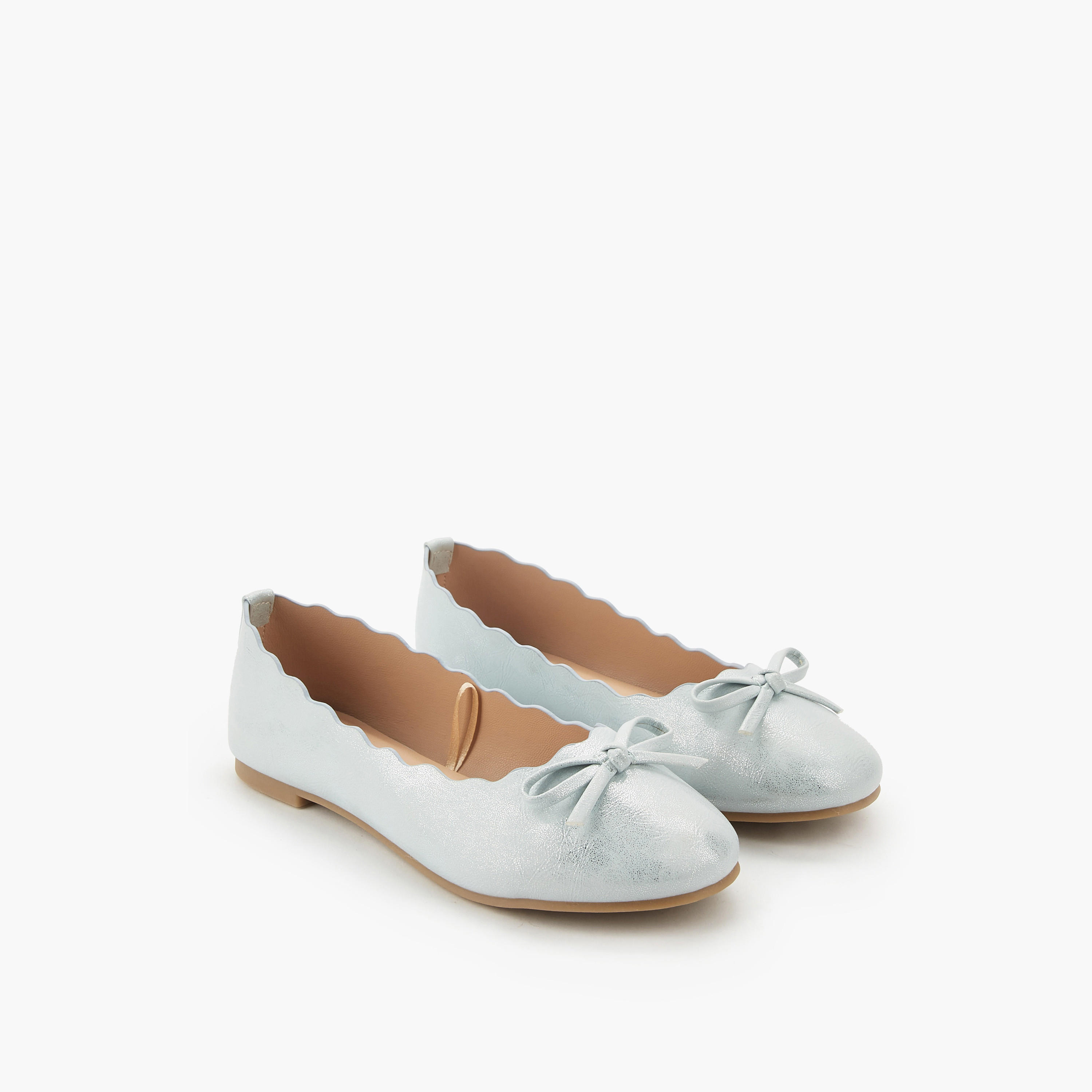 Little Missy Girls Scallop Trim Ballerina Shoes-girls-shoes-ballerinas-image-1
