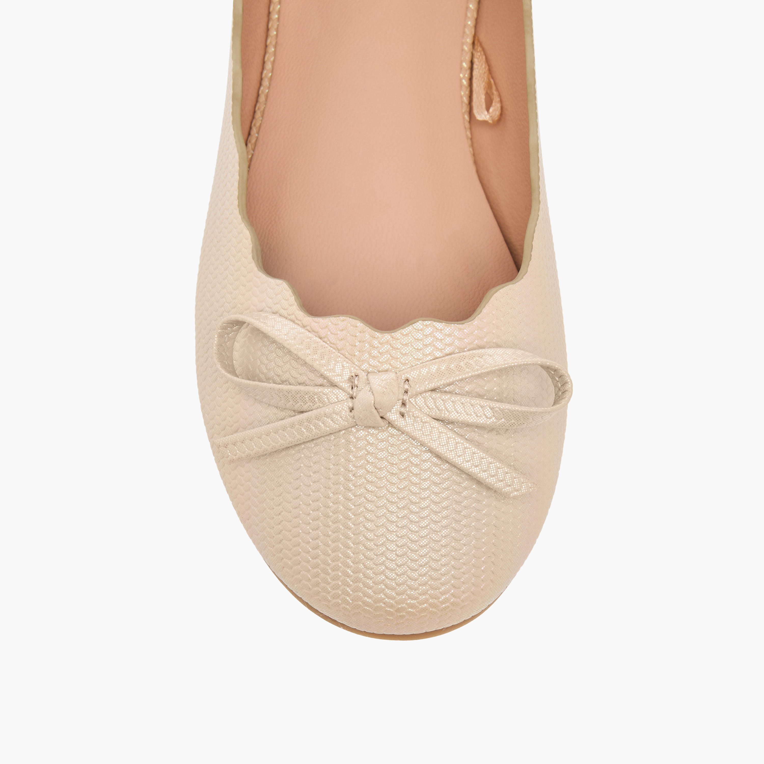 Little Missy Bow Embellished Slip-On Ballerina Shoes-girls-shoes-ballerinas-image-4