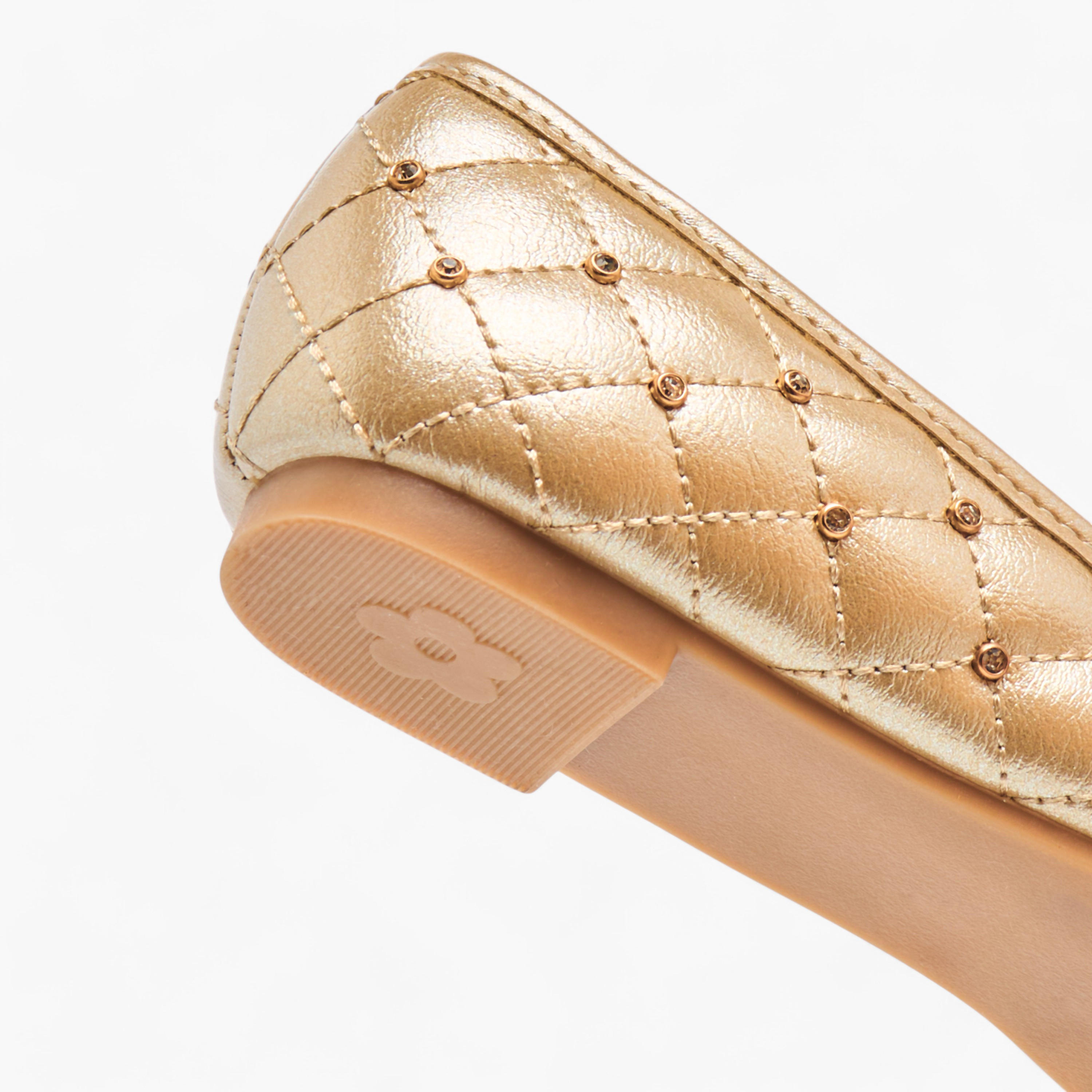 Little Missy Quilted Slip-On Ballerina Shoes with Embellished Bow Accent-girls-shoes-ballerinas-image-6