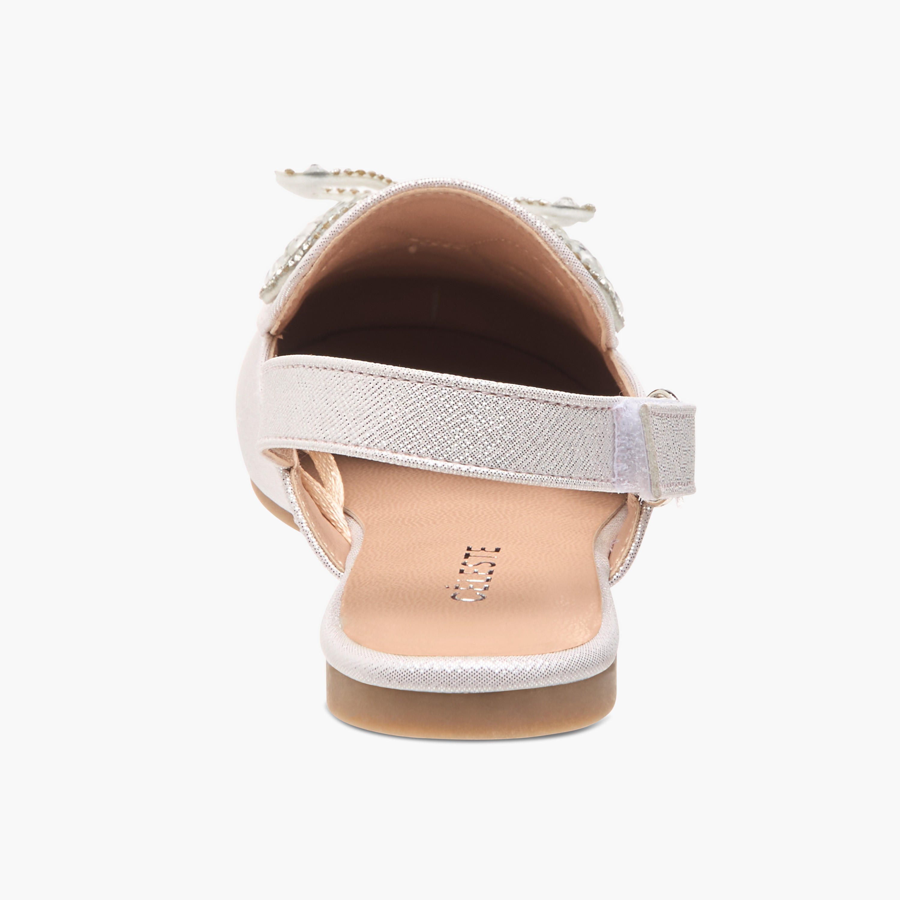 Celeste Girls' Embellished Slingback Ballerina Shoes with Hook and Loop Closure-girls-shoes-sandals-image-4