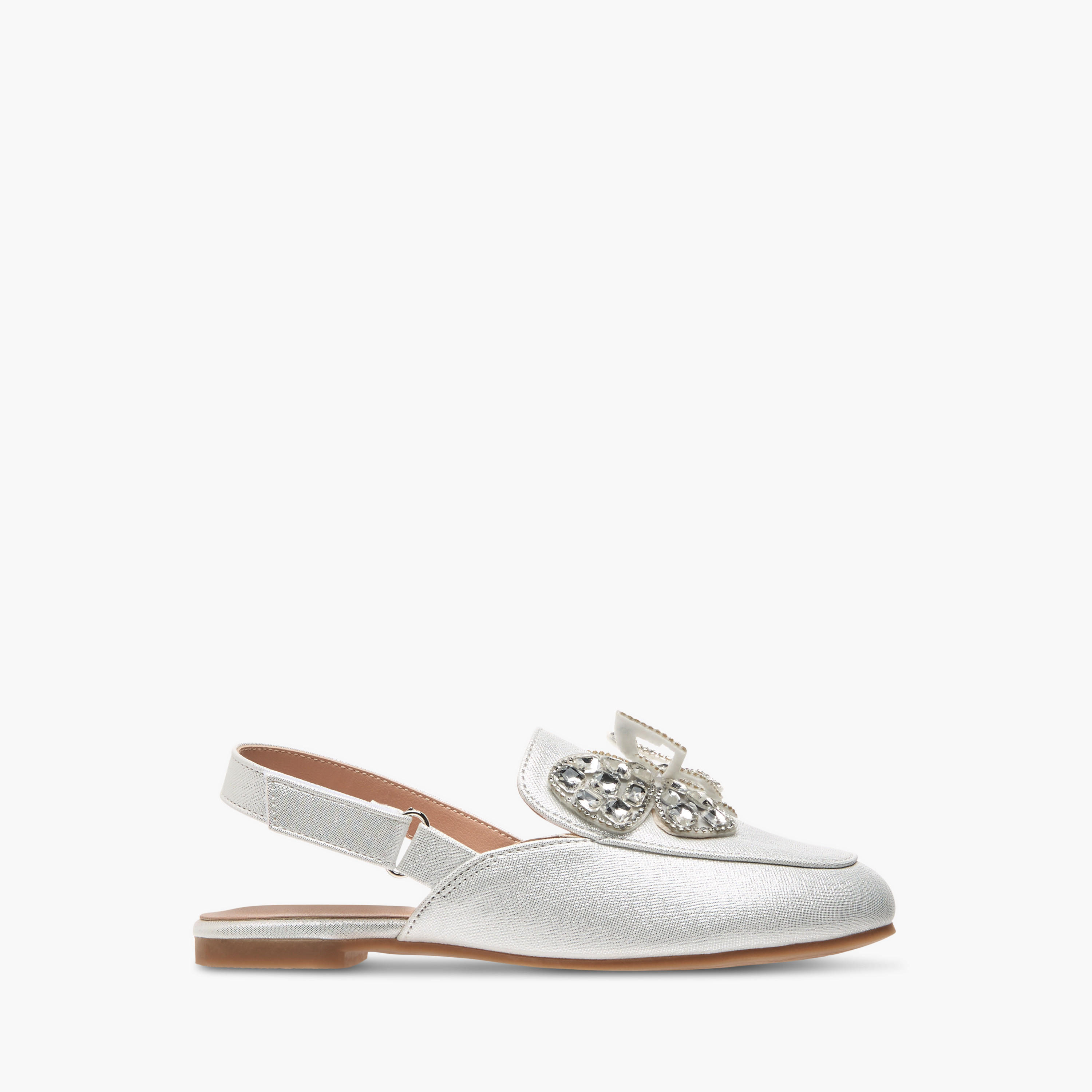 Celeste Girls' Embellished Slingback Ballerina Shoes with Hook and Loop Closure-girls-shoes-sandals-image-2