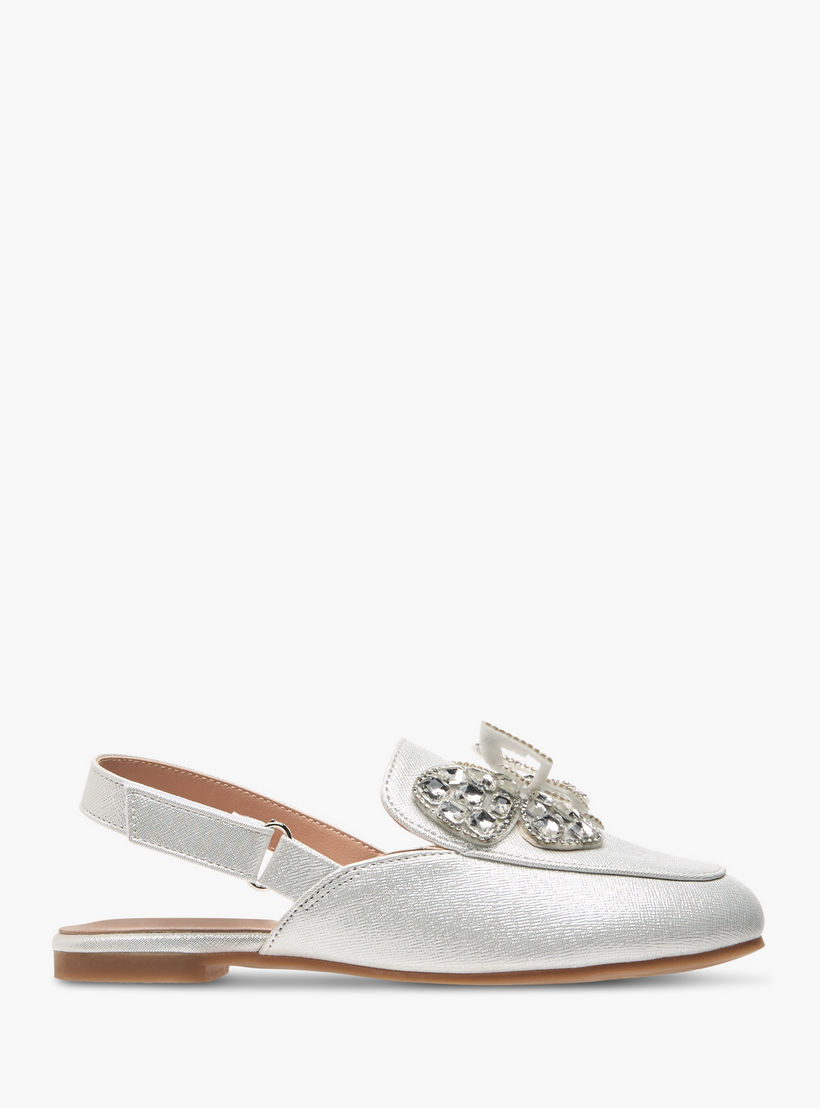 Celeste Girls' Embellished Slingback Ballerina Shoes with Hook and Loop Closure-girls-shoes-sandals-image-2
