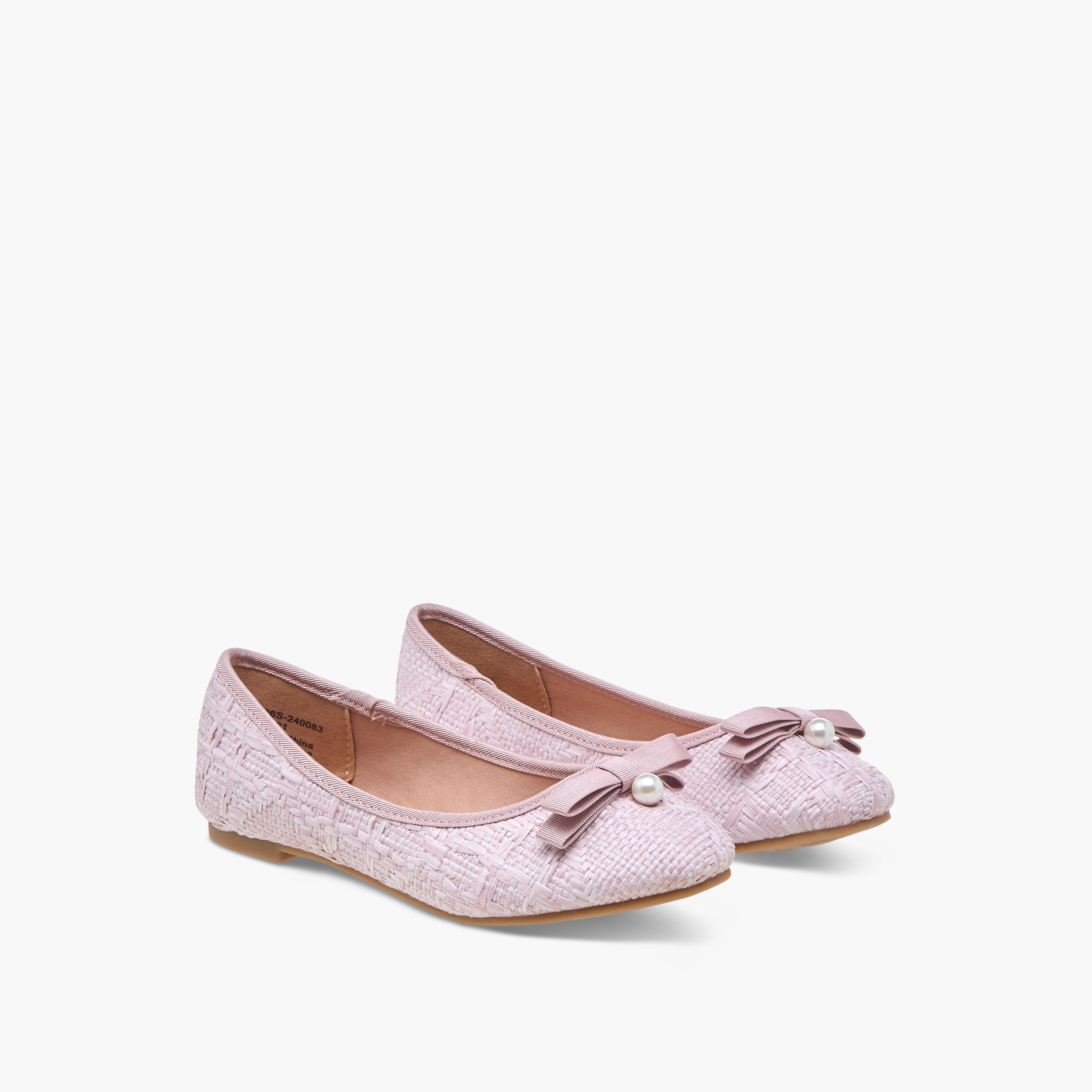 Little Missy Bow Applique Slip-On Ballerina Shoes-girls-shoes-ballerinas-image-1