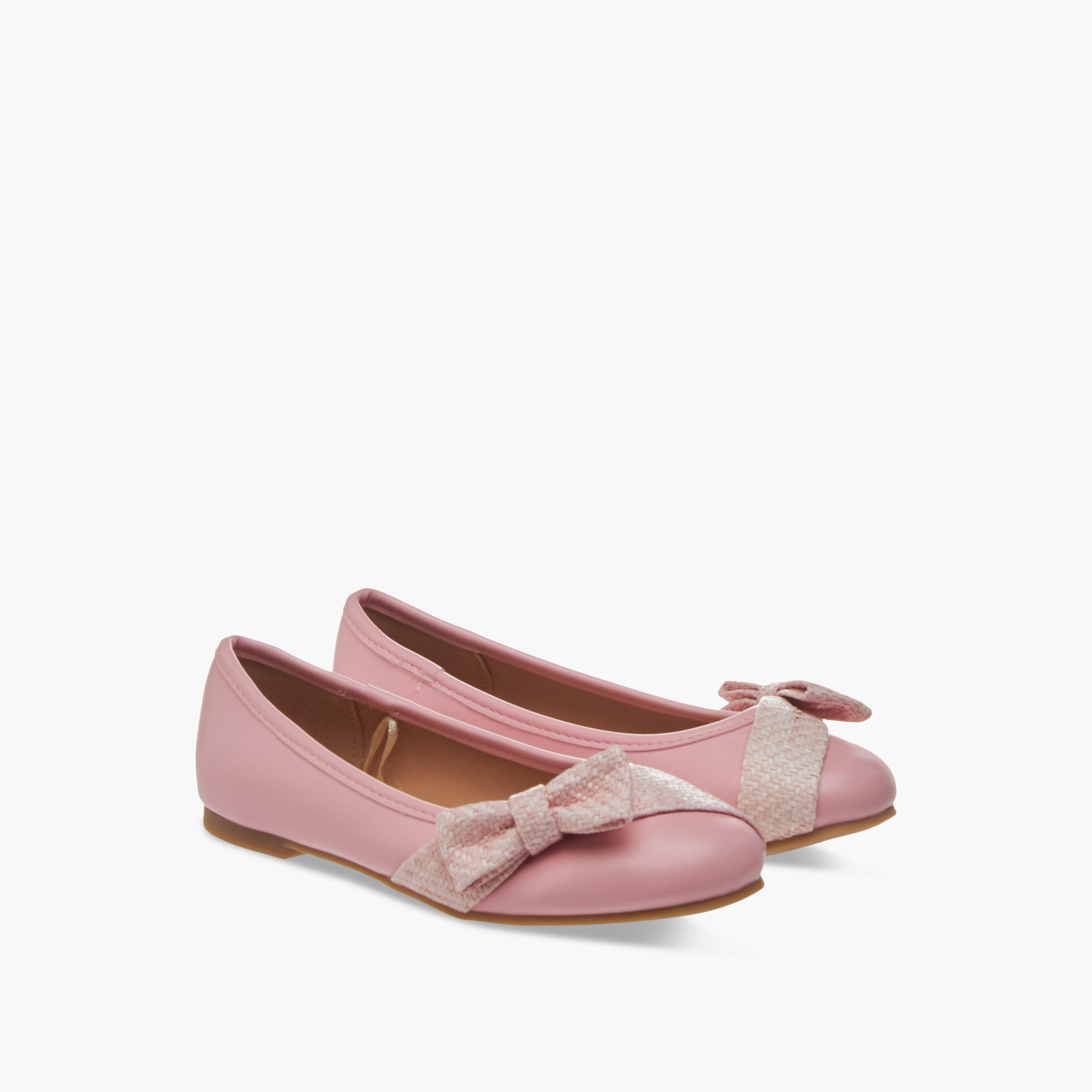 Little Missy Bow Accent Slip-On Ballerina Shoes-girls-shoes-ballerinas-image-1