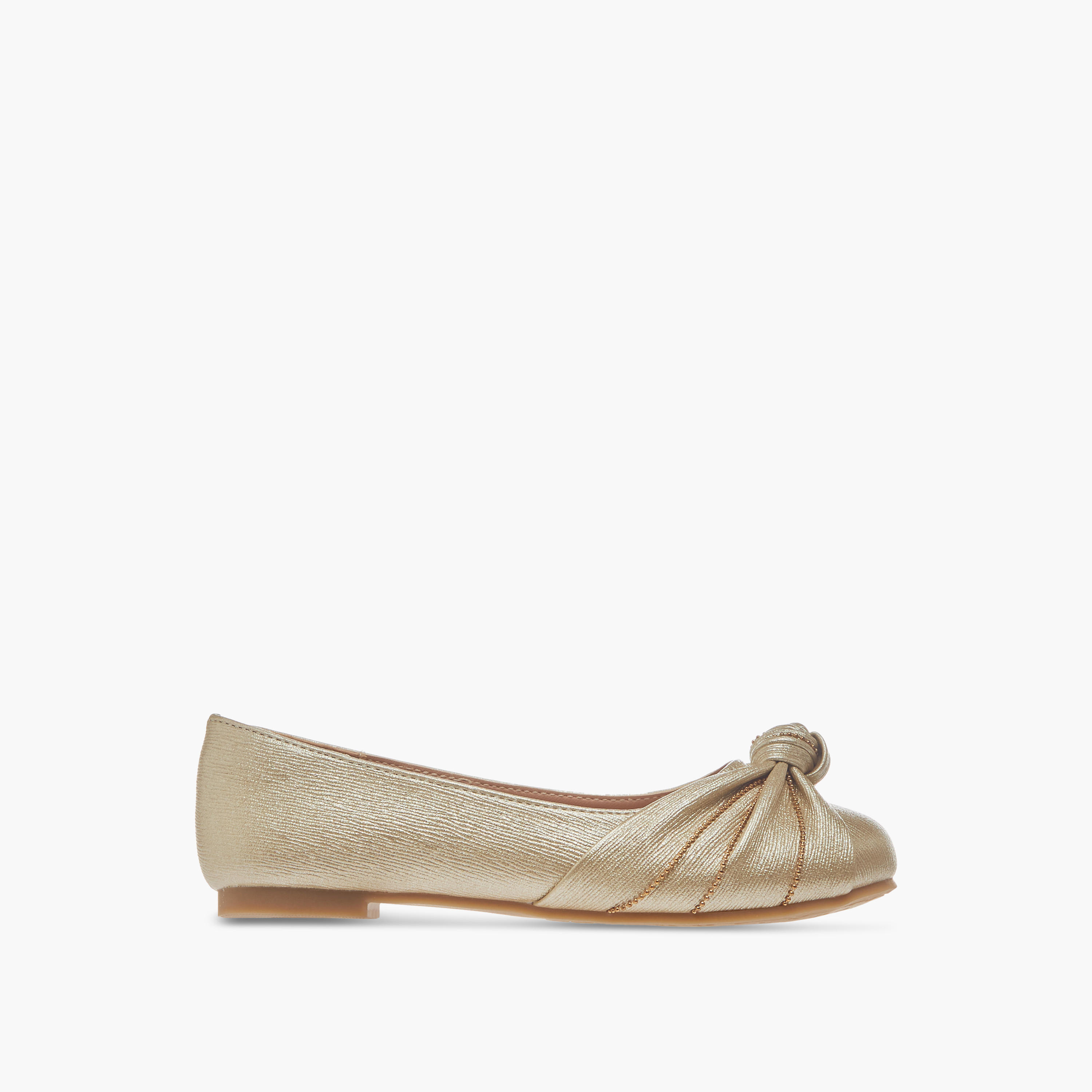 Little Missy Knot Detail Slip-On Ballerina Shoes-girls-shoes-ballerinas-image-3
