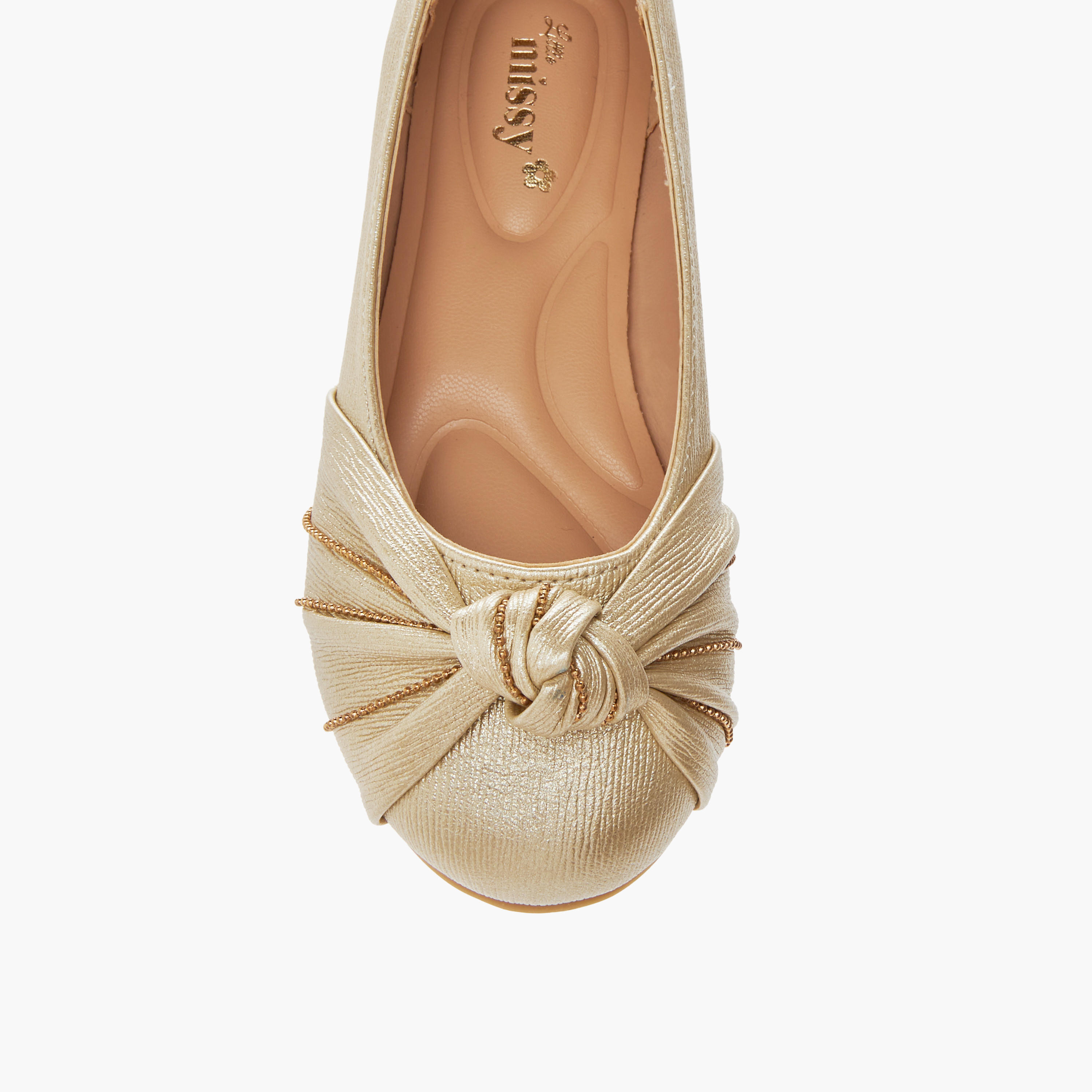 Little Missy Knot Detail Slip-On Ballerina Shoes-girls-shoes-ballerinas-image-4