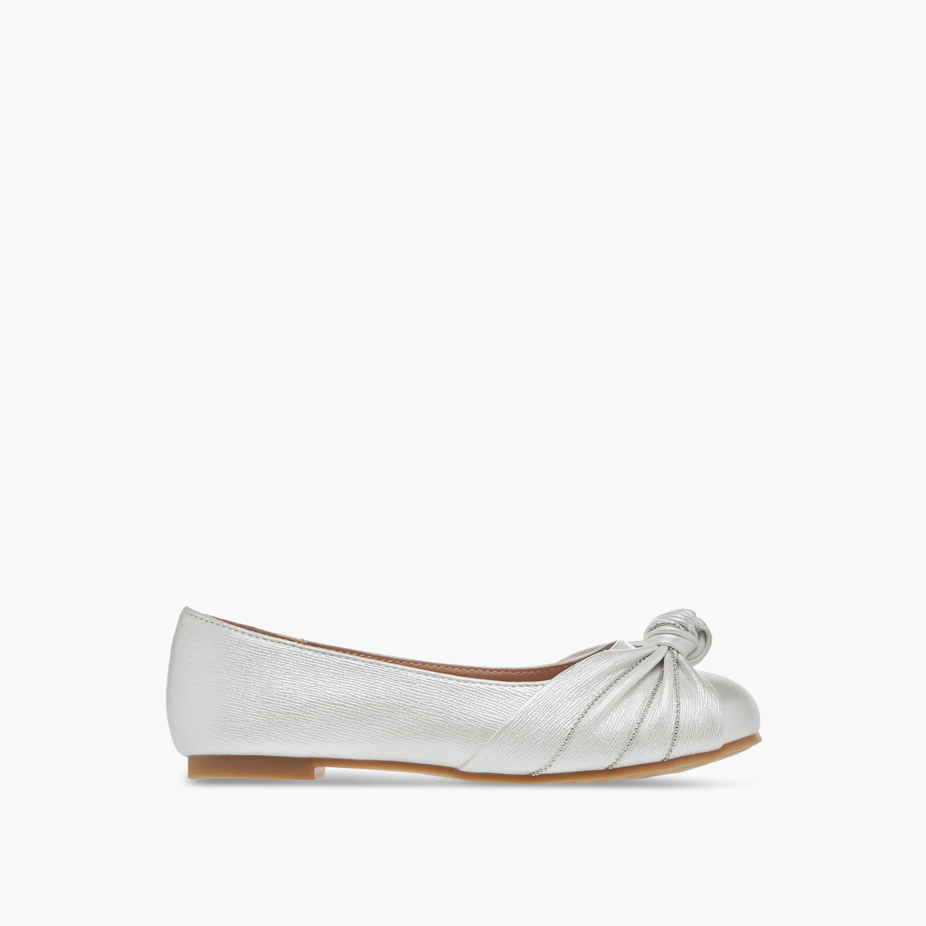 Little Missy Knot Detail Slip-On Ballerina Shoes-girls-shoes-ballerinas-image-3