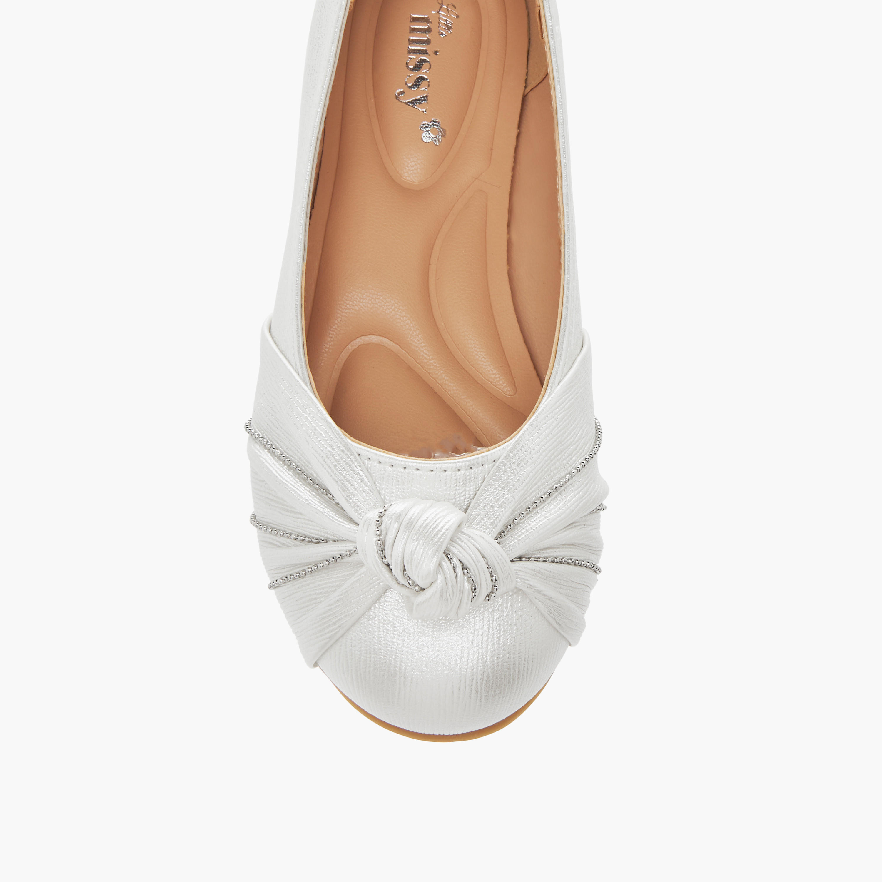 Little Missy Knot Detail Slip-On Ballerina Shoes-girls-shoes-ballerinas-image-4