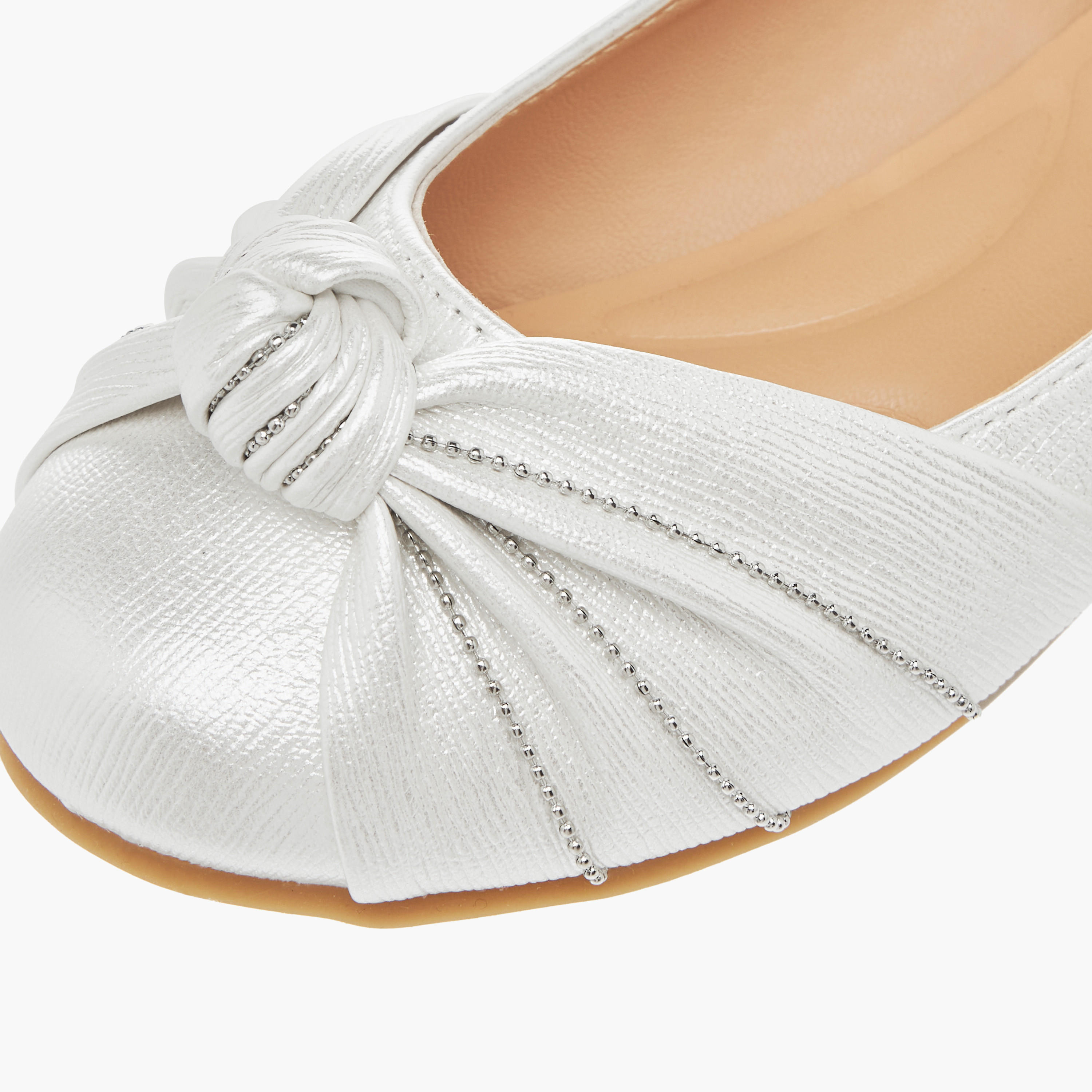 Little Missy Knot Detail Slip-On Ballerina Shoes-girls-shoes-ballerinas-image-6