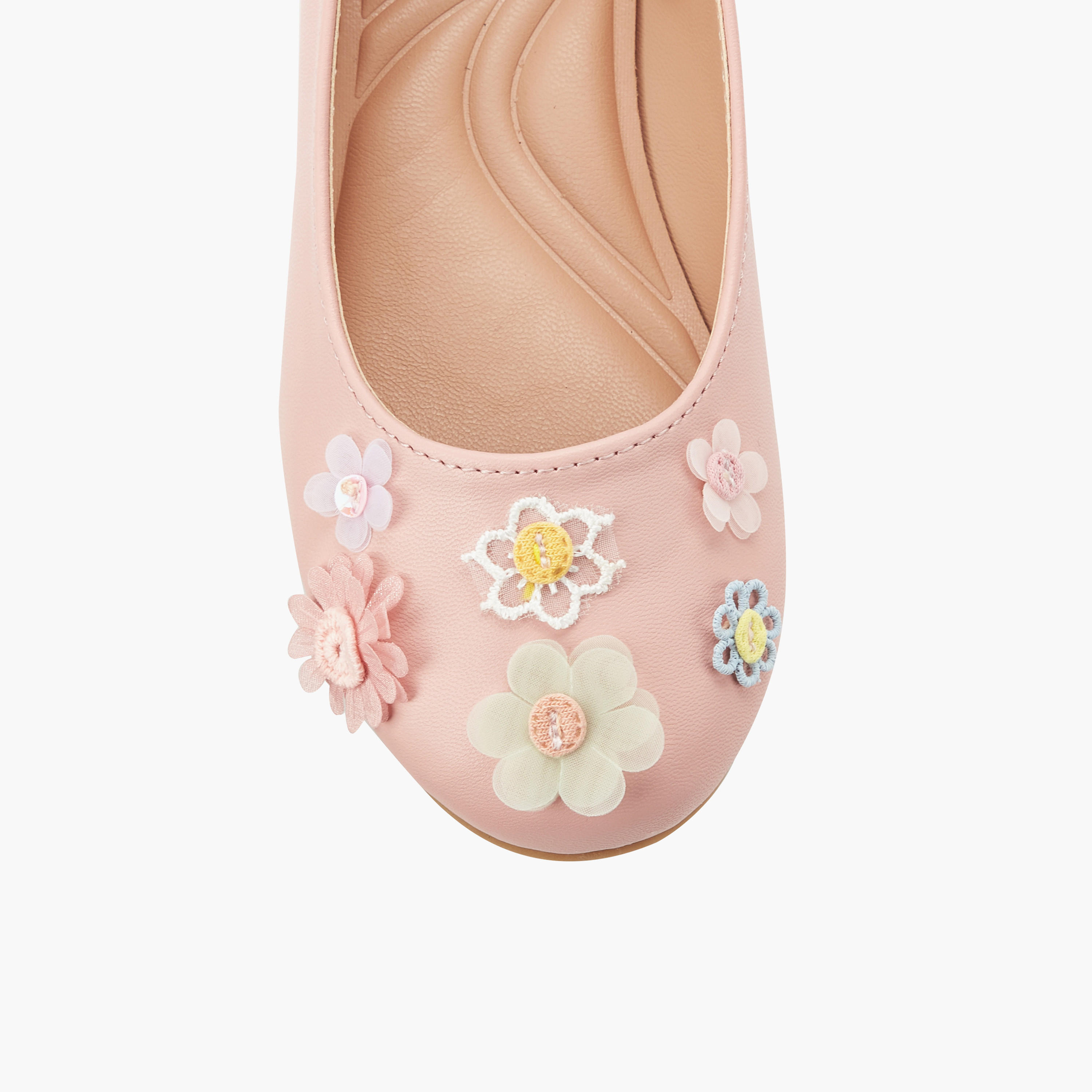 Little Missy Girls Floral Accent Ballerina Shoes-girls-shoes-ballerinas-image-4