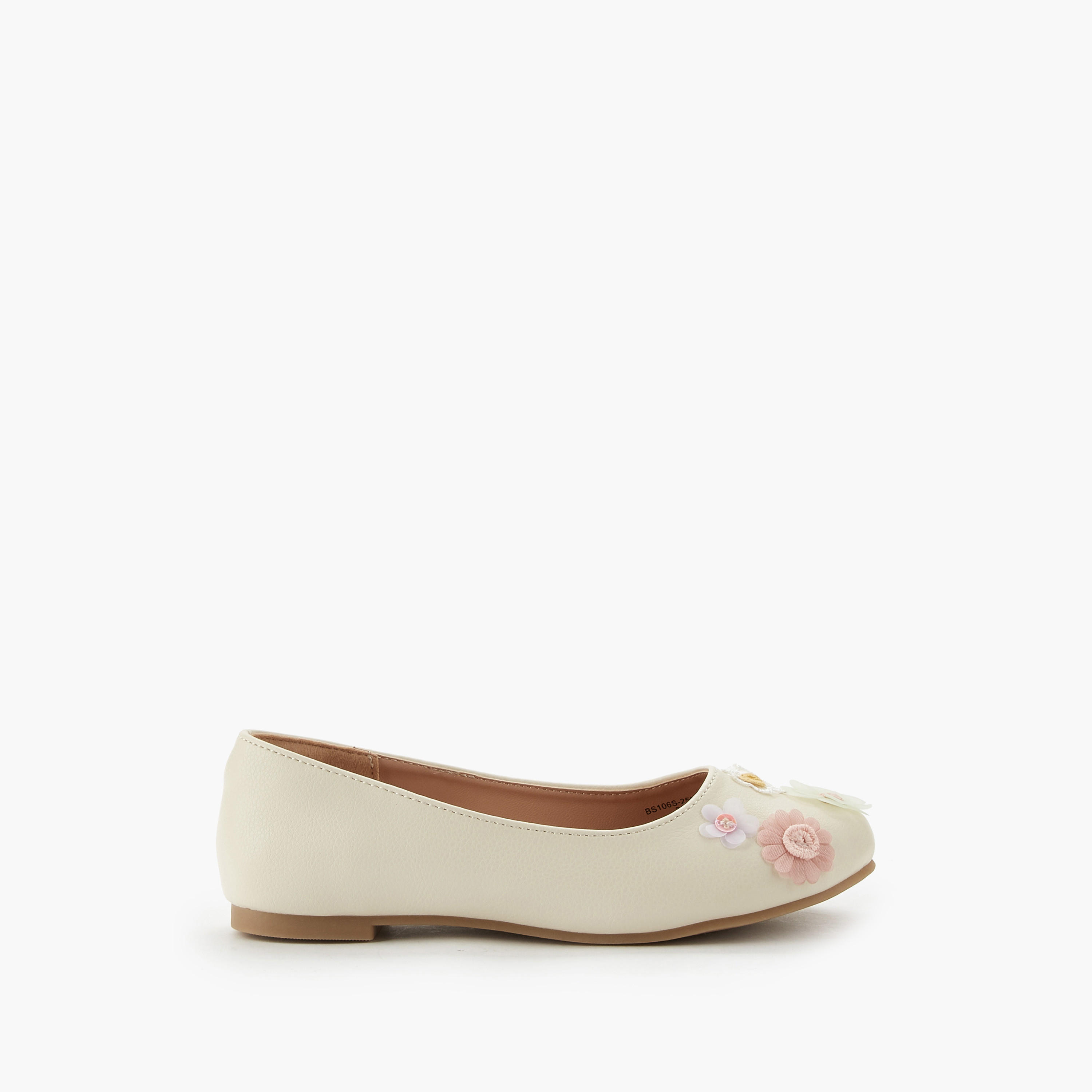 Little Missy Girls Floral Accent Ballerina Shoes-girls-shoes-ballerinas-image-2
