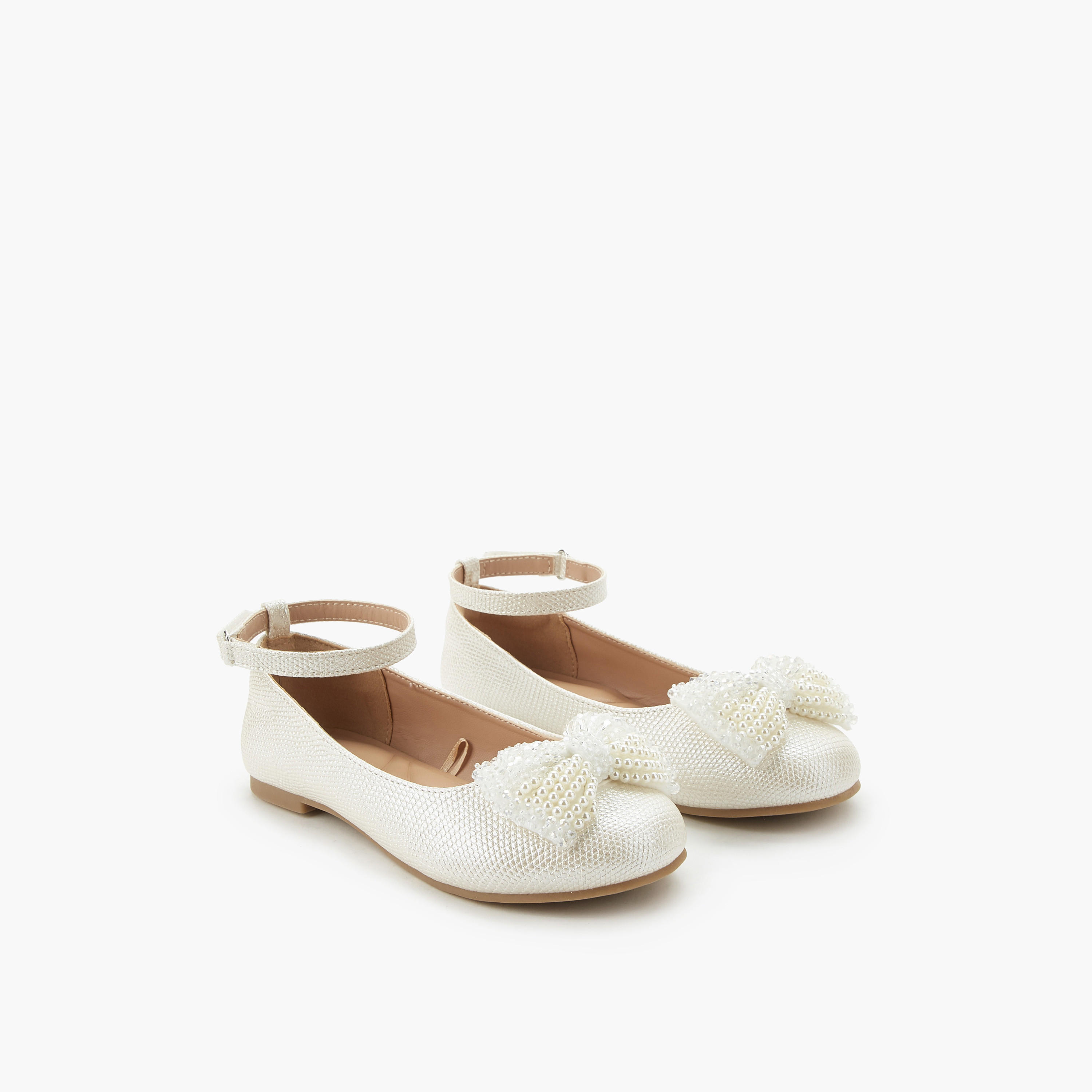 Celeste Girls Pearl Embellished Ballerina Shoes-girls-shoes-ballerinas-image-1