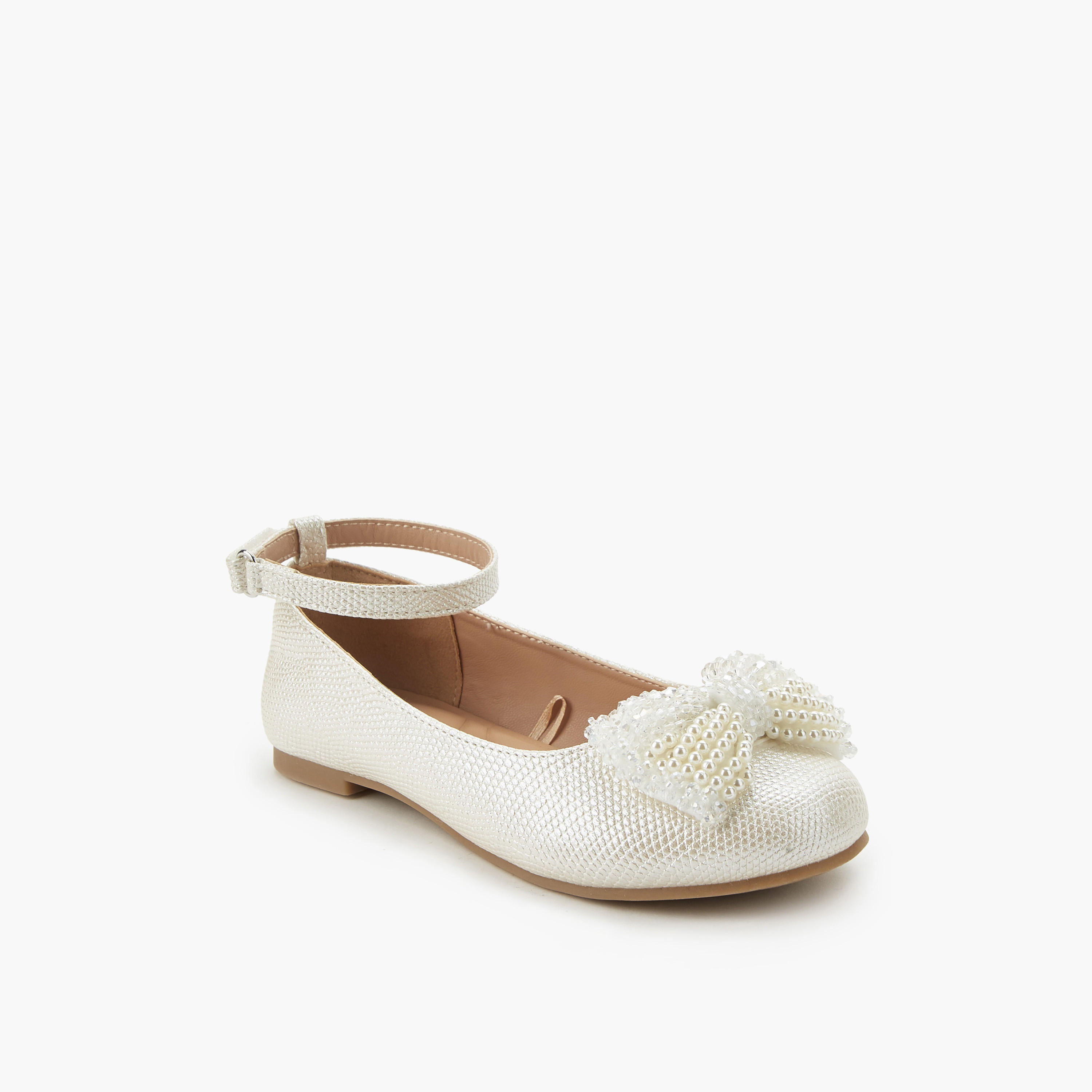 Celeste Girls Pearl Embellished Ballerina Shoes-girls-shoes-ballerinas-image-2