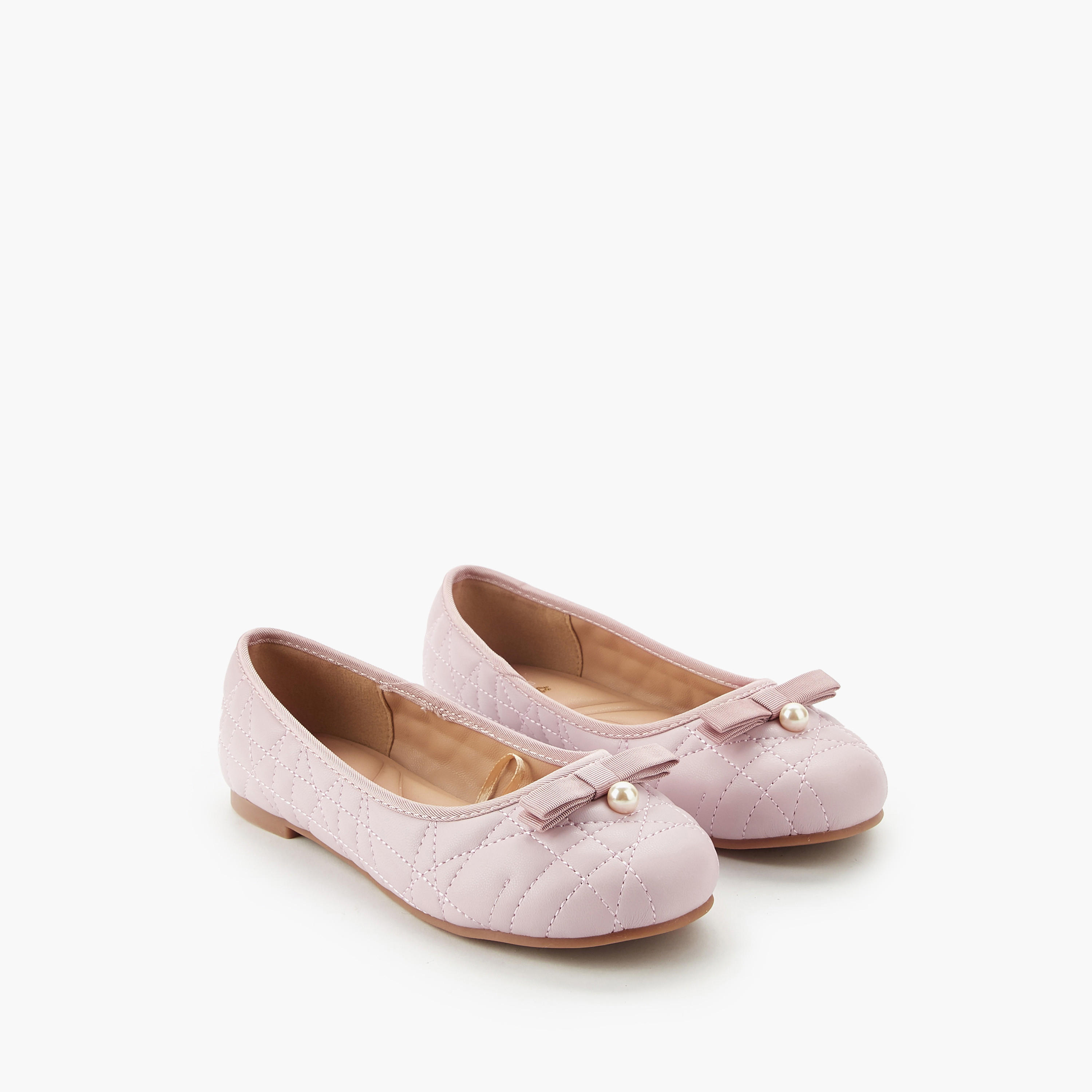 Little Missy Girls Quilted Ballerina Shoes-girls-shoes-ballerinas-image-1