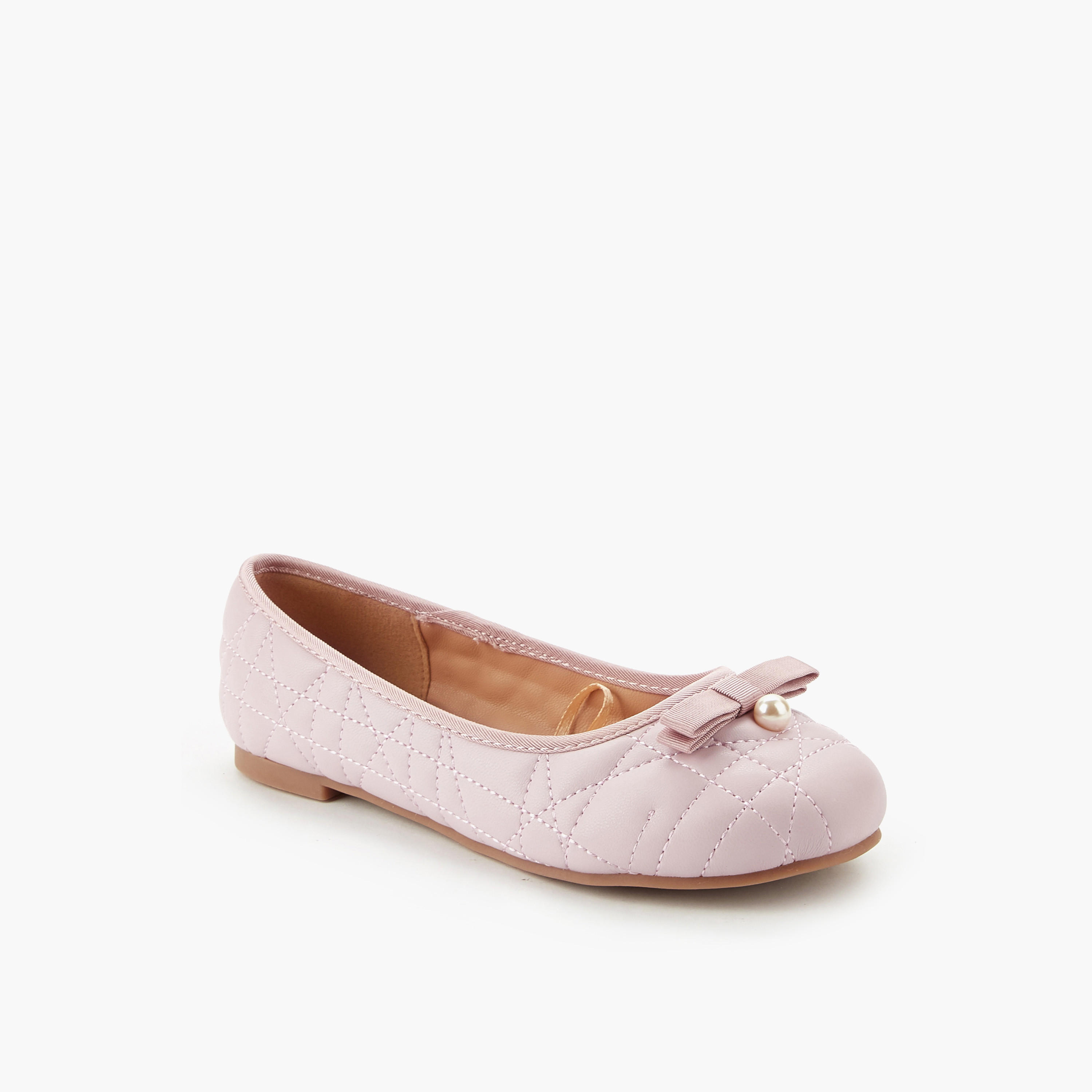 Little Missy Girls Quilted Ballerina Shoes-girls-shoes-ballerinas-image-3