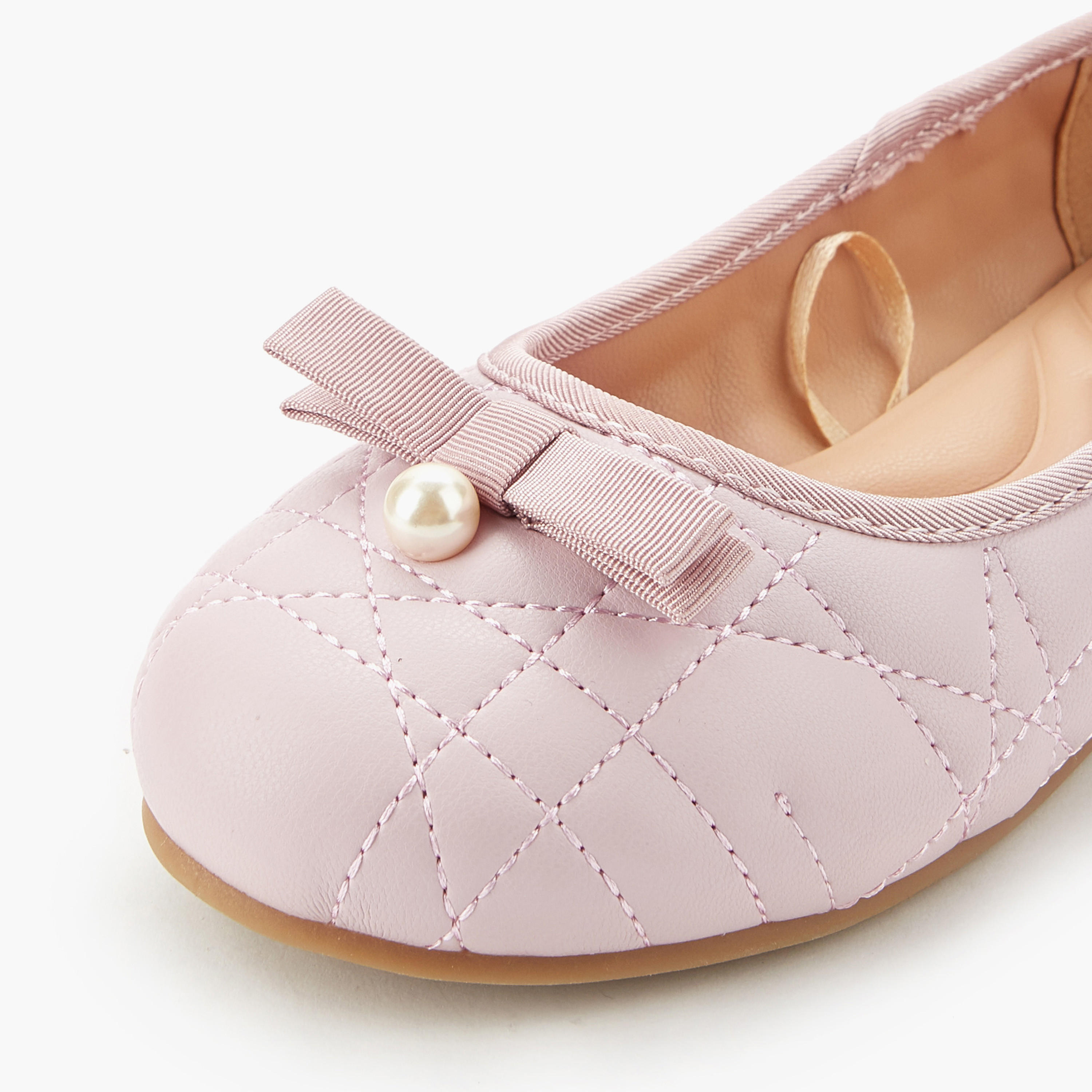 Little Missy Girls Quilted Ballerina Shoes-girls-shoes-ballerinas-image-4