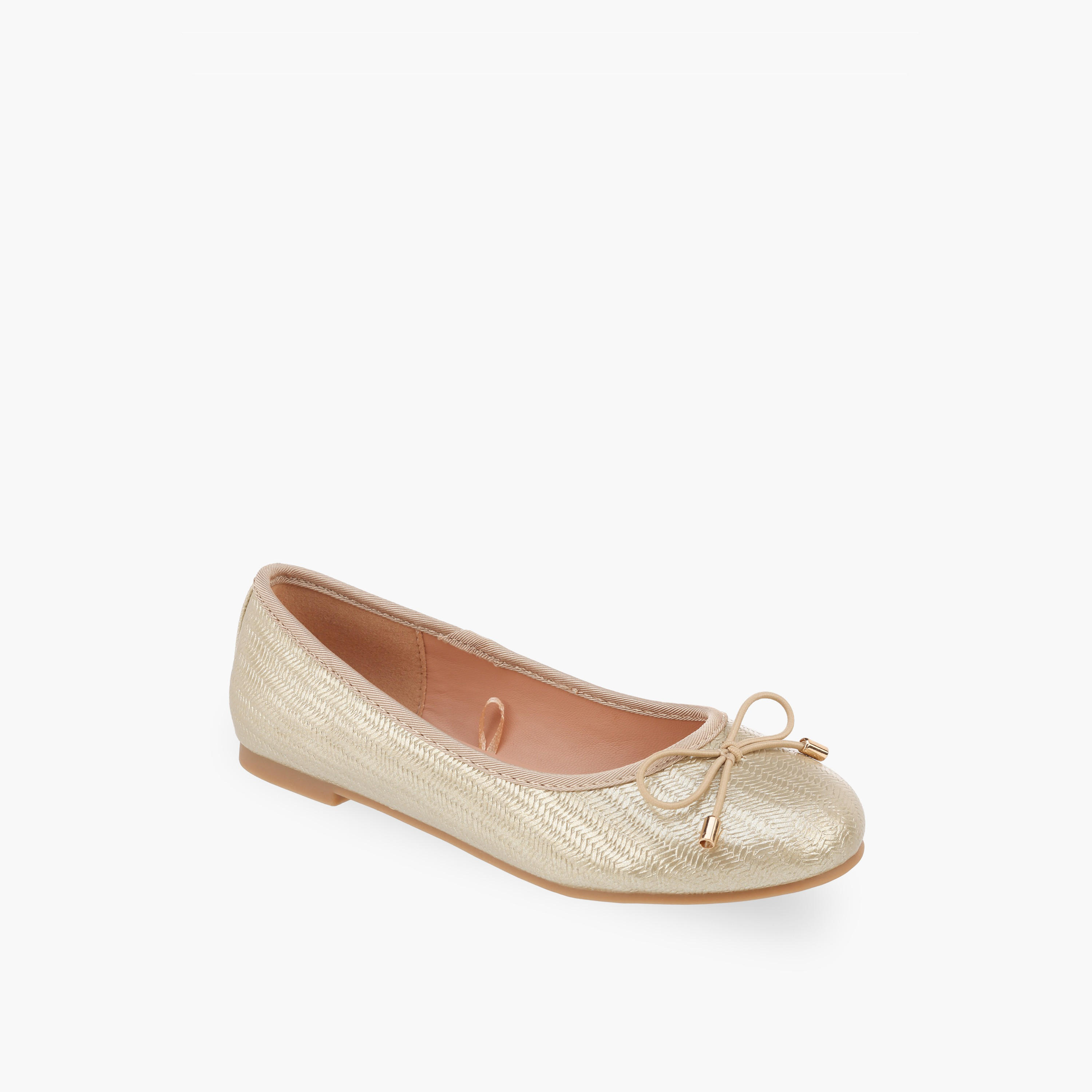 Little Missy Girls Textured Ballerina Shoes-girls-shoes-ballerinas-image-2