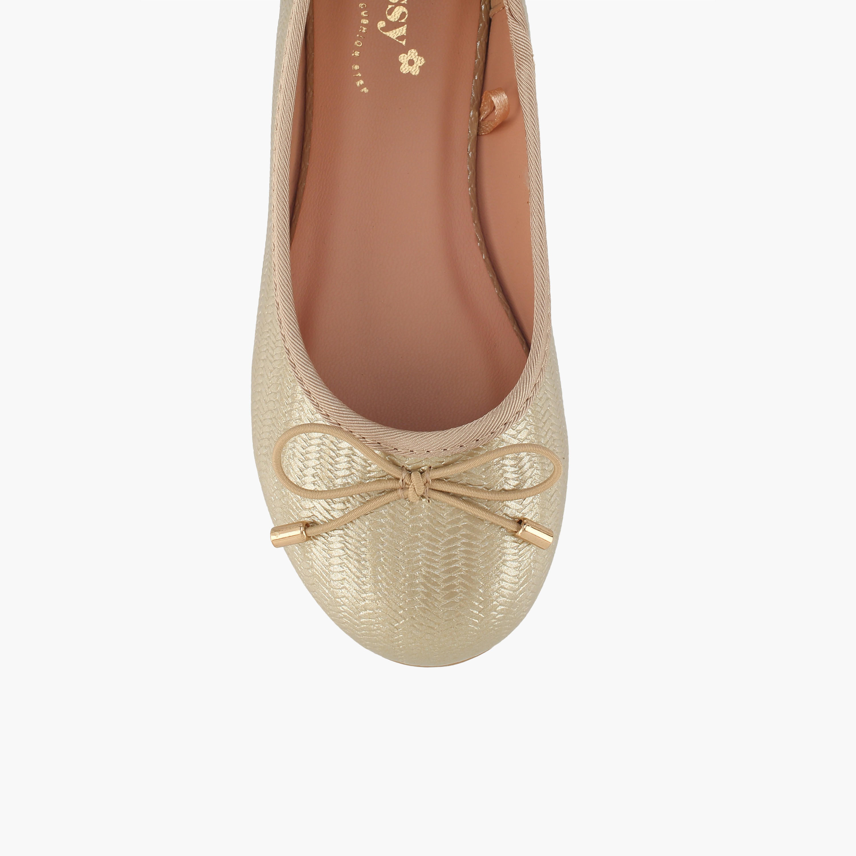 Little Missy Girls Textured Ballerina Shoes-girls-shoes-ballerinas-image-4