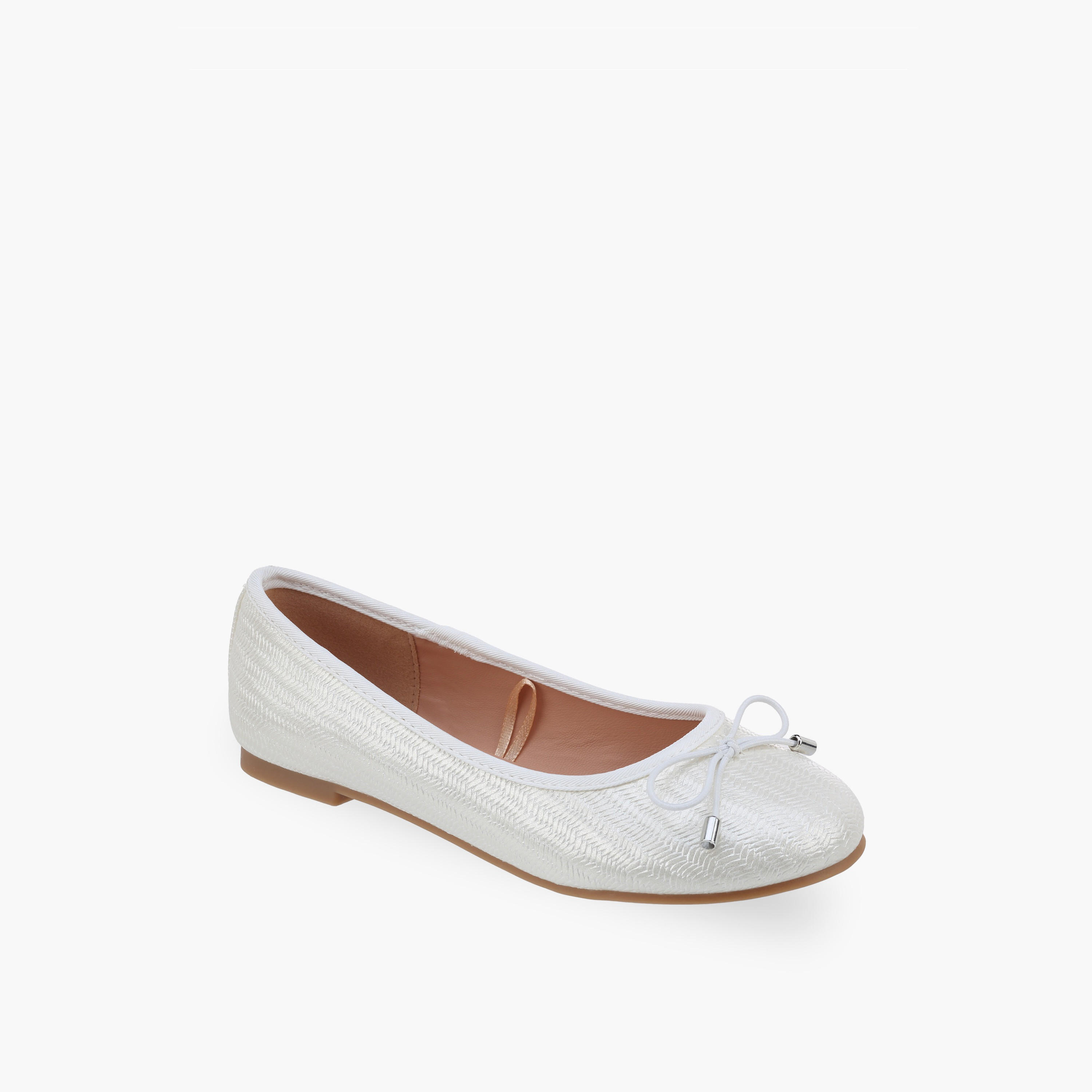 Little Missy Girls Textured Ballerina Shoes-girls-shoes-ballerinas-image-2
